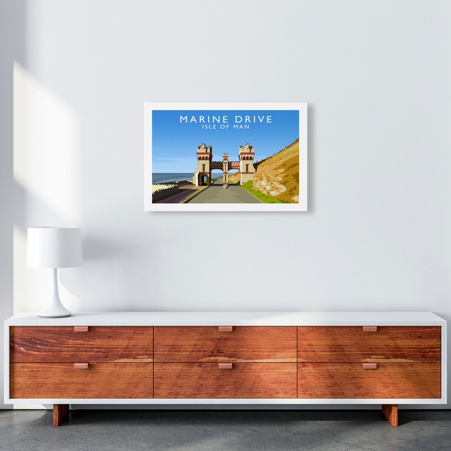 Marine Drive Travel Art Print by Richard O'Neill A2 Canvas