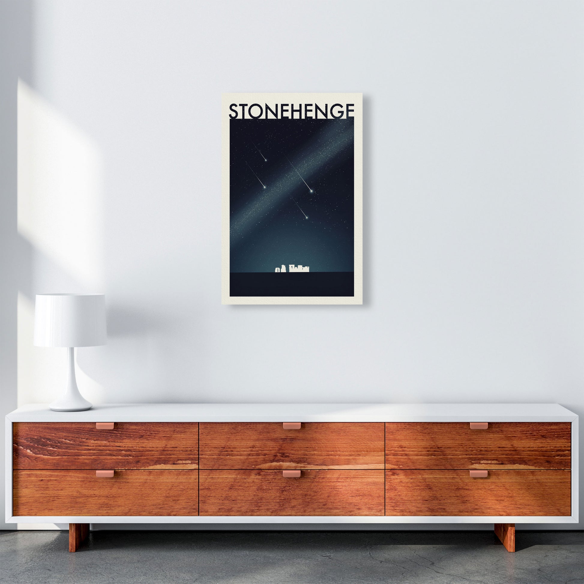 Stonehenge 2 (Night) Travel Art Print by Richard O'Neill A2 Canvas