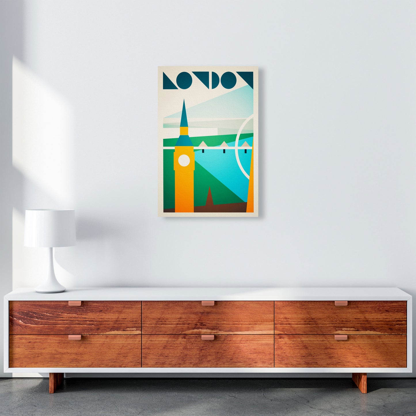 London 5 Travel Art Print by Richard O'Neill A2 Canvas