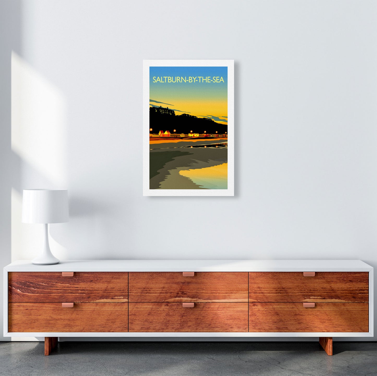 Saltburn-By-The-Sea 3 Portrait Travel Art Print by Richard O'Neill A2 Canvas