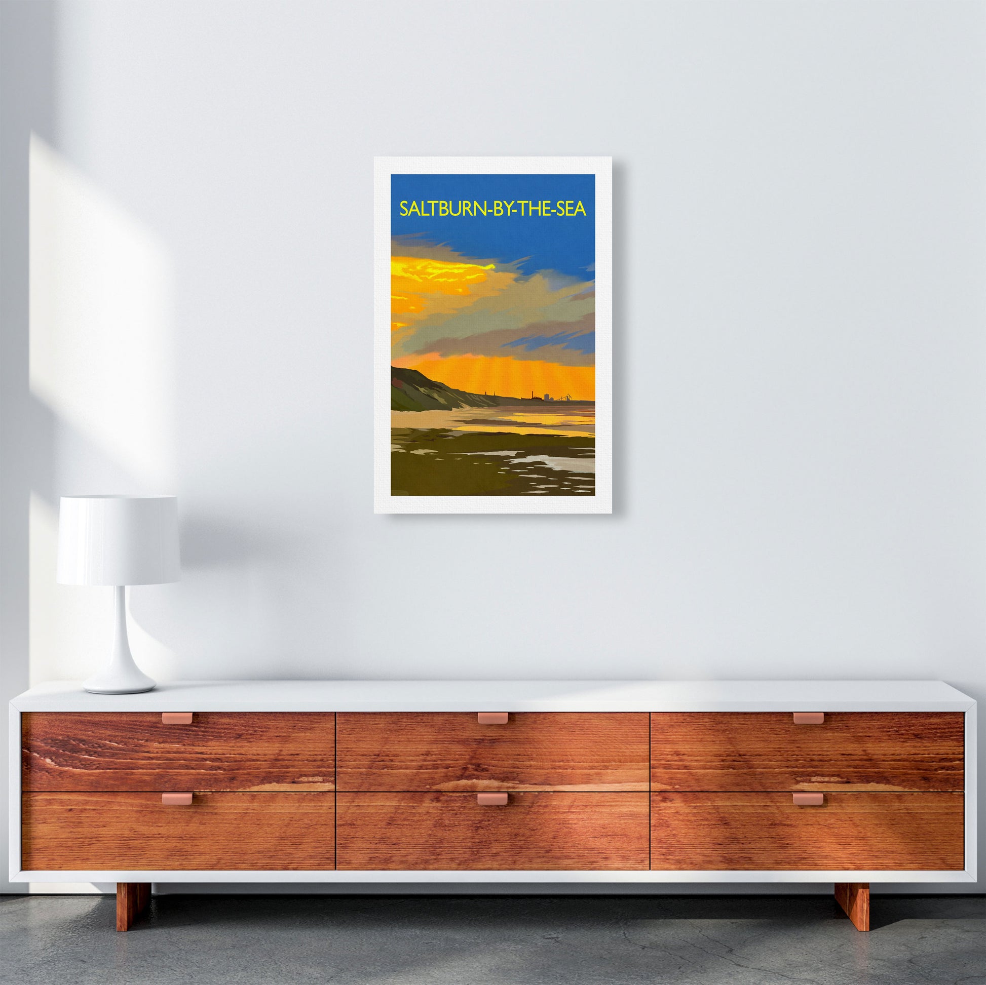 Saltburn-By-The-Sea 4 Portrait Travel Art Print by Richard O'Neill A2 Canvas