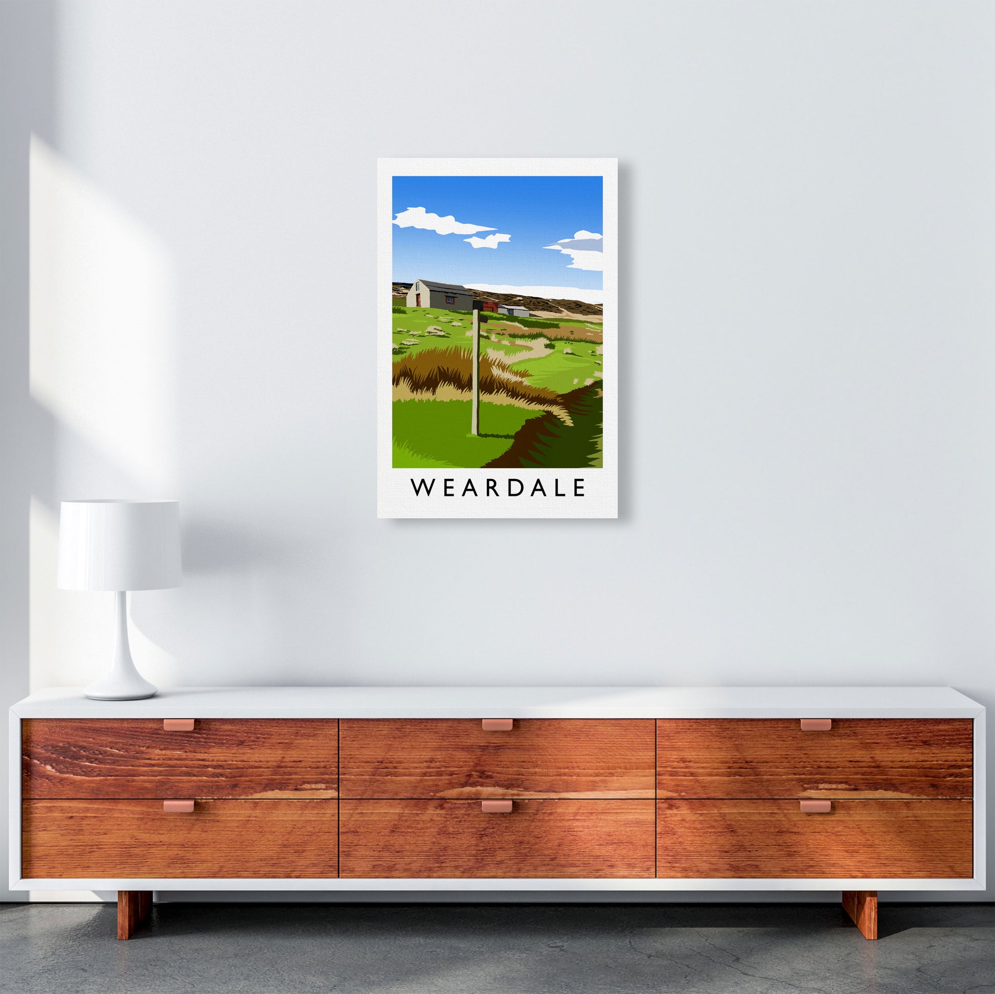 Weardale Portrait Travel Art Print by Richard O'Neill A2 Canvas