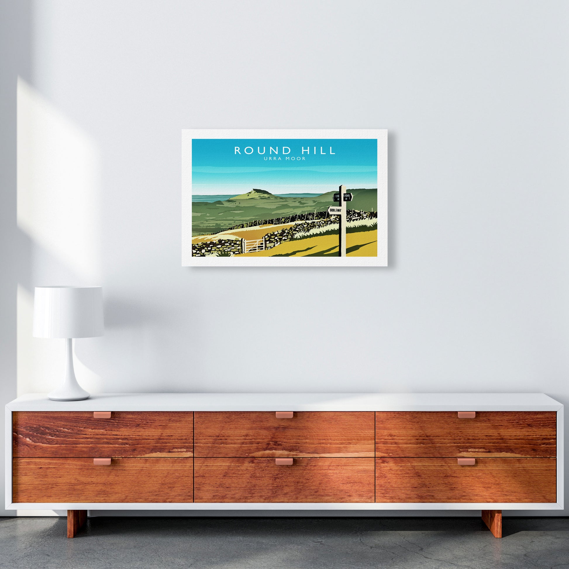 Round Hill Travel Art Print by Richard O'Neill A2 Canvas