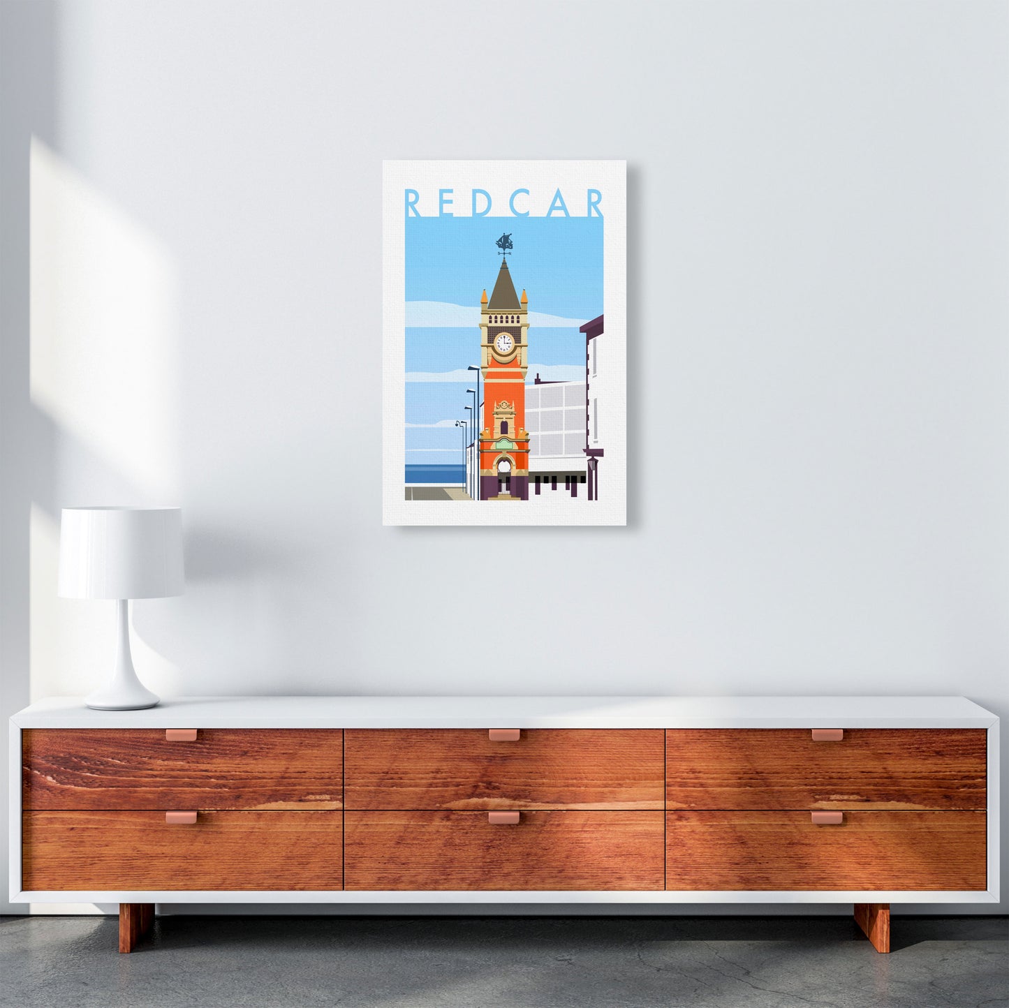Redcar 3 Travel Art Print by Richard O'Neill A2 Canvas