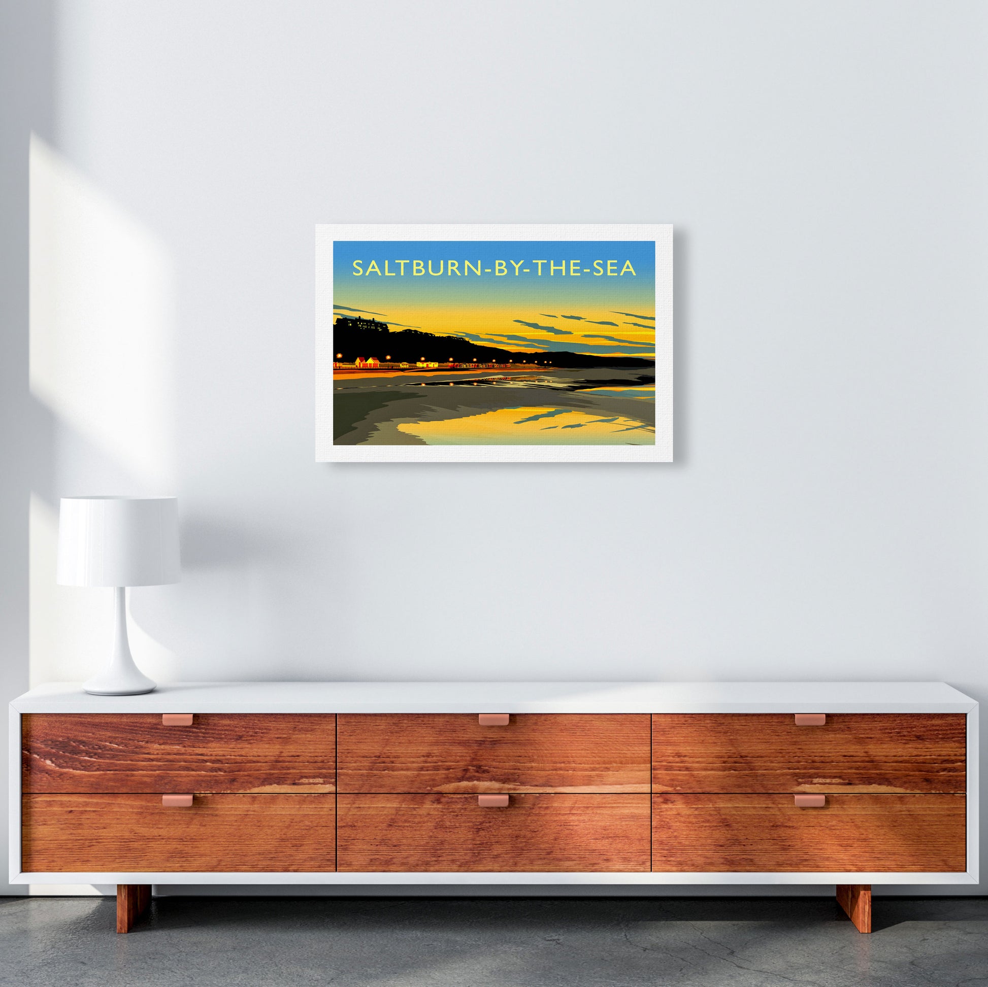 Saltburn-By-The-Sea 3 Travel Art Print by Richard O'Neill A2 Canvas