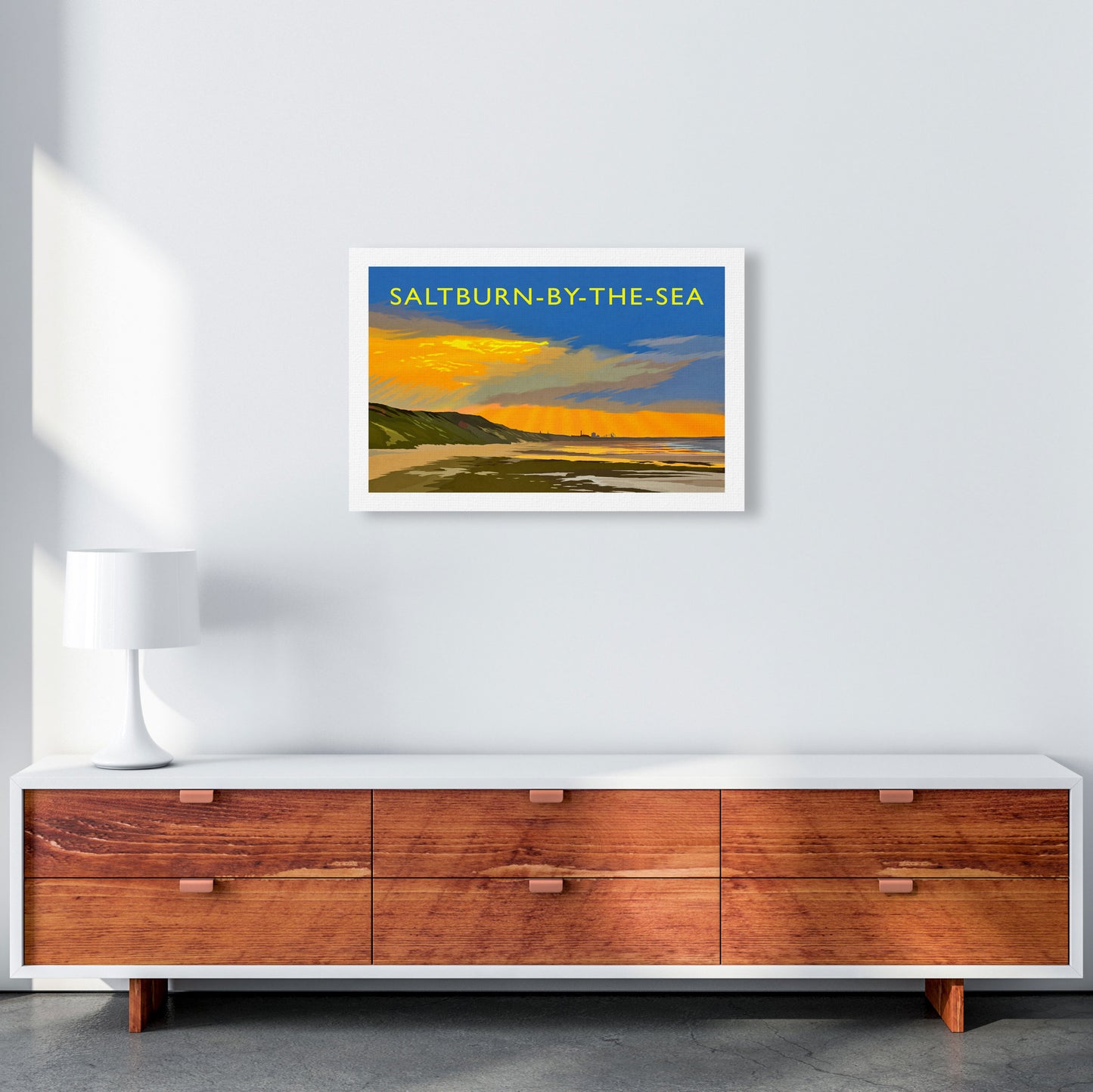 Saltburn-By-The-Sea 4 Travel Art Print by Richard O'Neill A2 Canvas