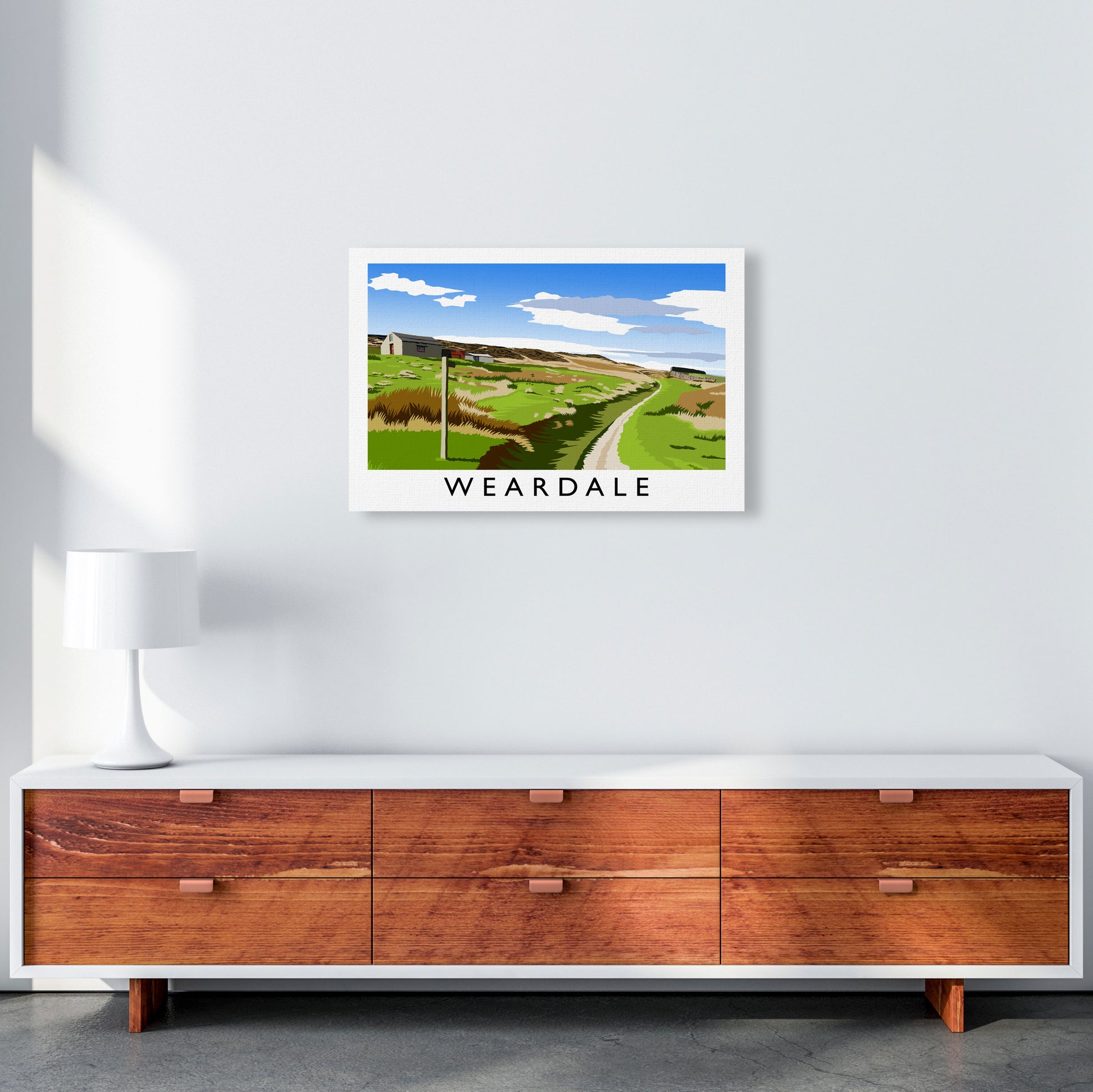 Weardale Travel Art Print by Richard O'Neill A2 Canvas