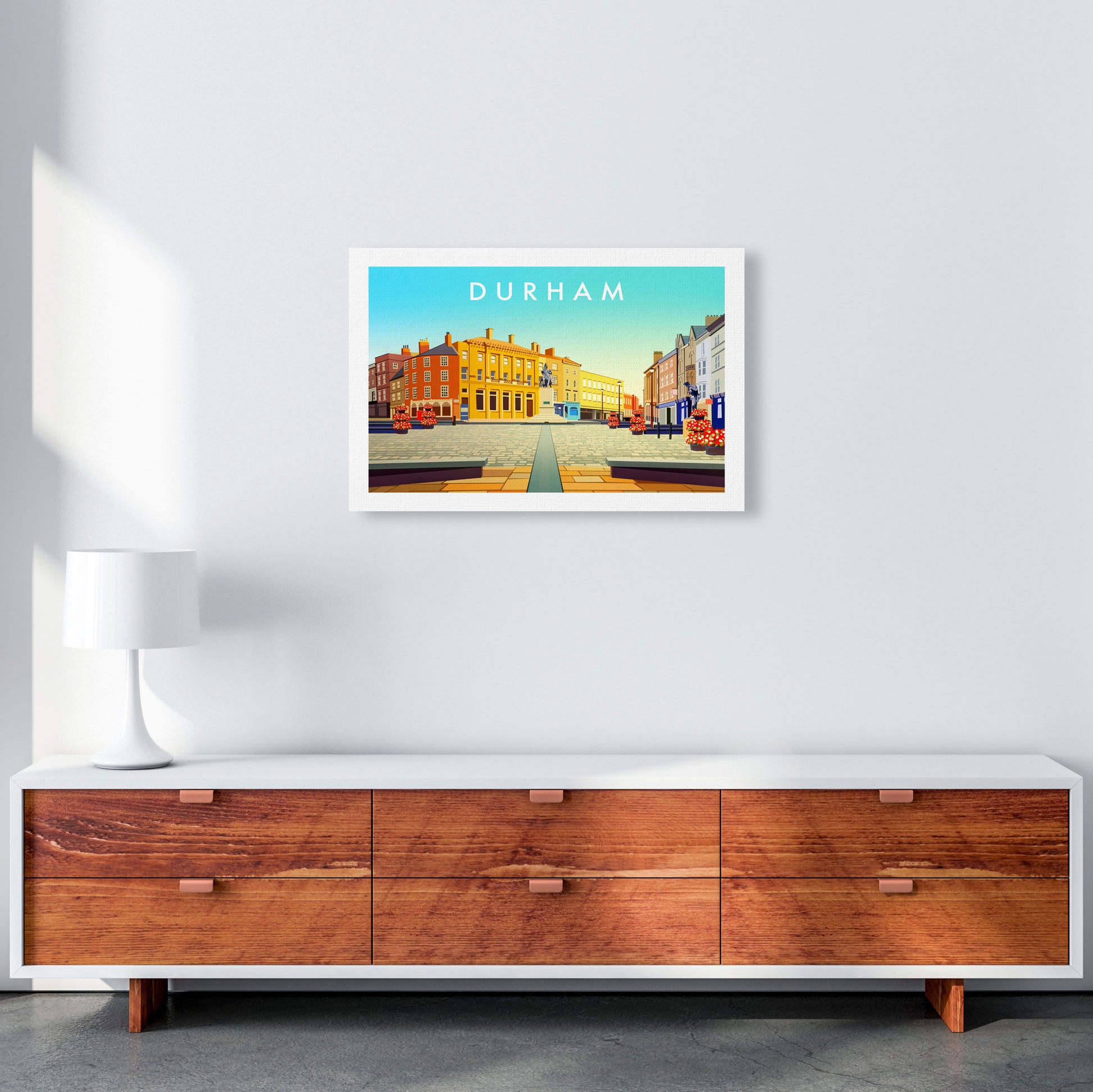 Durham 2 Travel Art Print by Richard O'Neill A2 Canvas