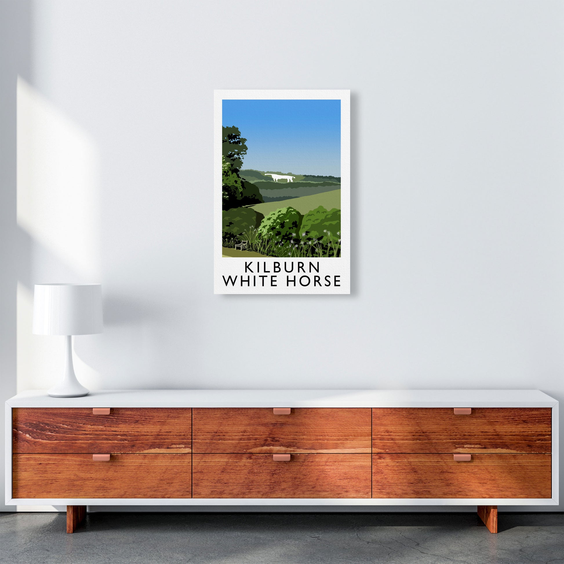 Kilburn White Horse by Richard O'Neill Yorkshire Art Print A2 Canvas