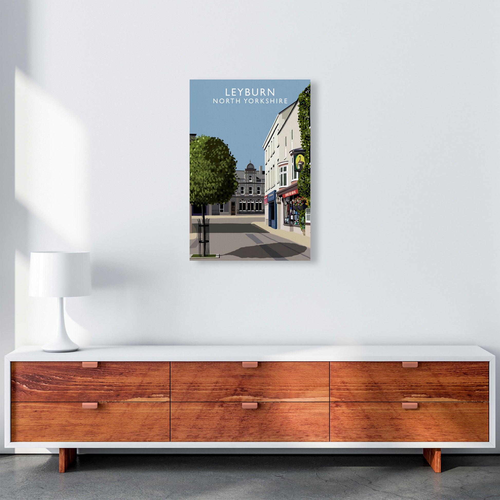 Leyburn North Yorkshire Framed Digital Art Print by Richard O'Neill A2 Canvas