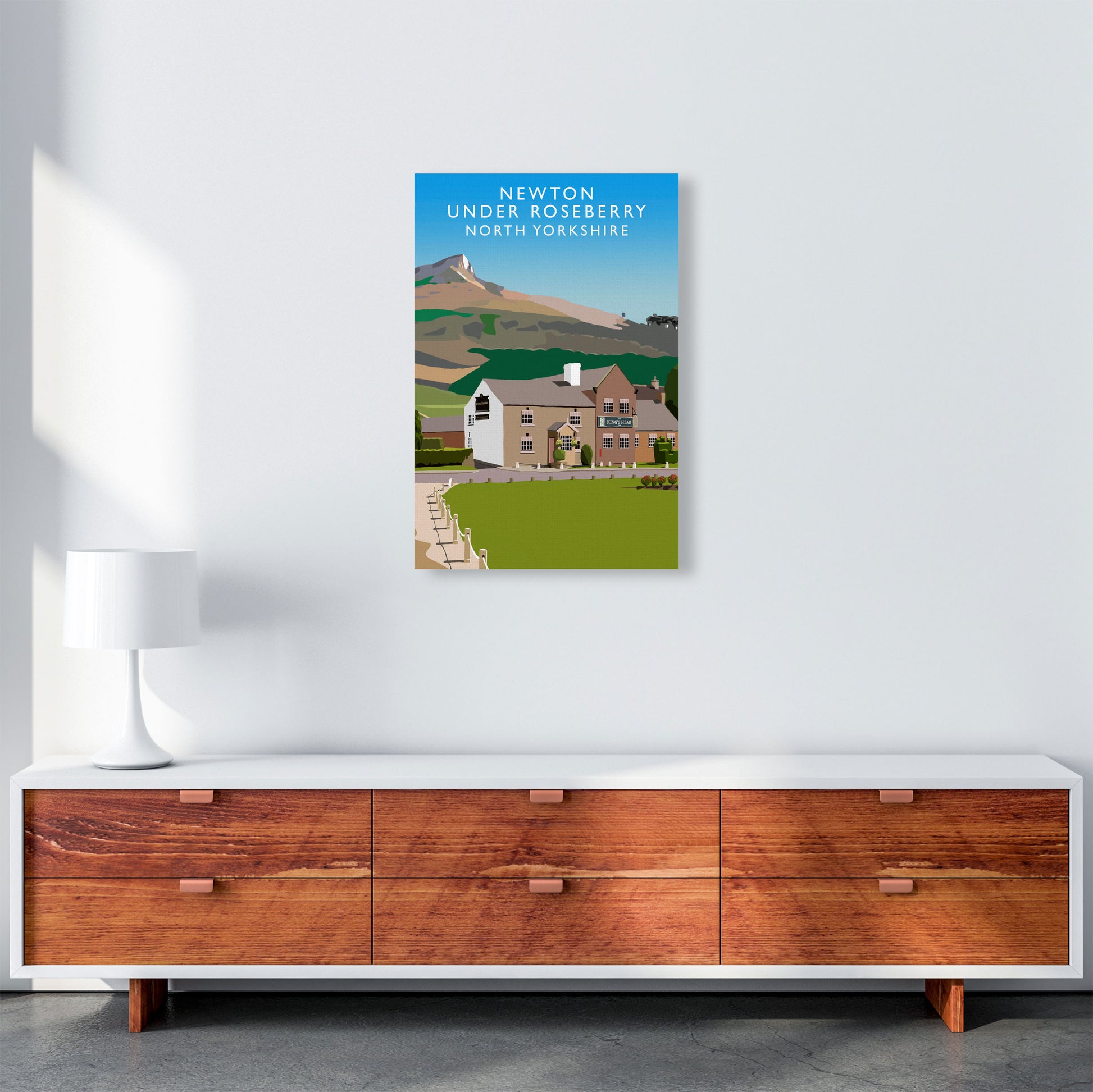 Newton Under Roseberry Art Print by Richard O'Neill A2 Canvas