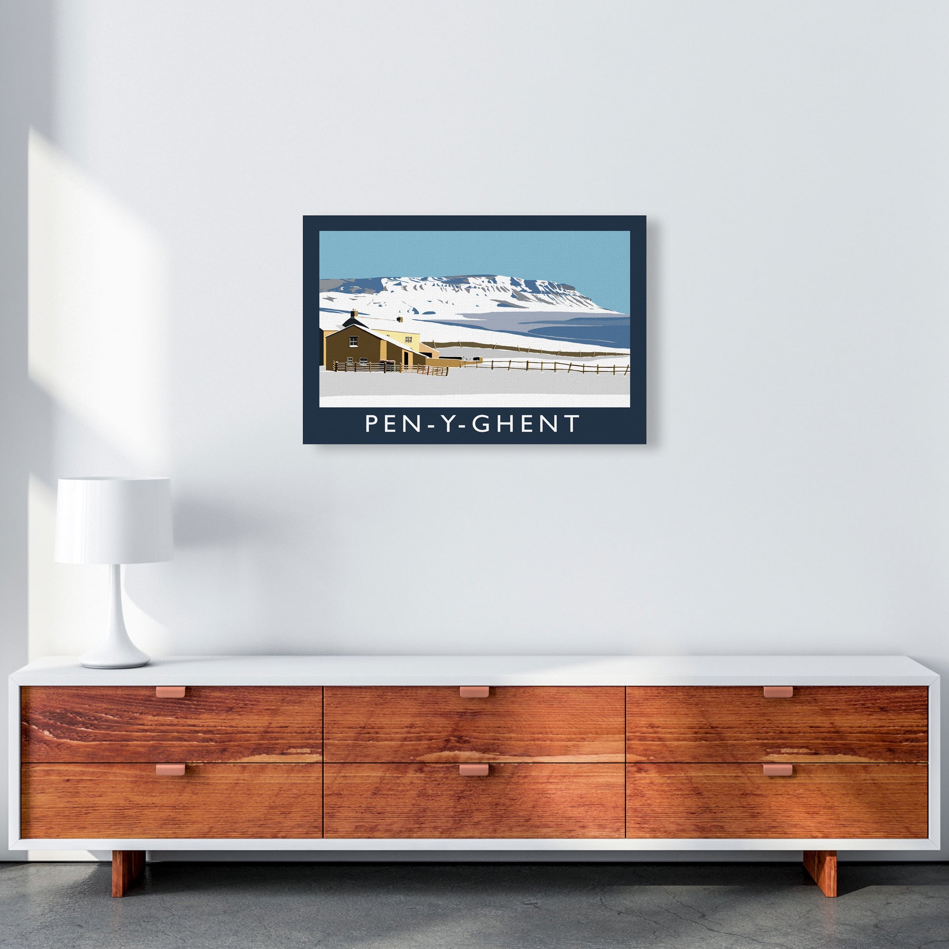 Pen-Y-Ghent by Richard O'Neill Yorkshire Art Print, Vintage Travel Poster A2 Canvas