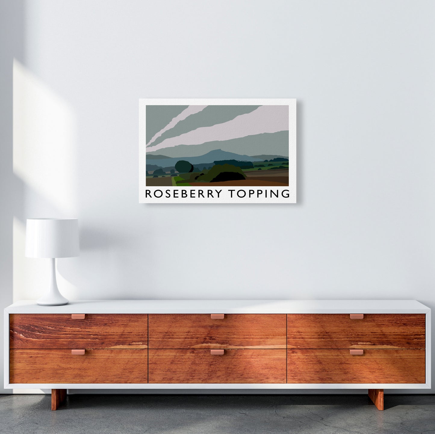 Roseberry Topping Art Print by Richard O'Neill A2 Canvas