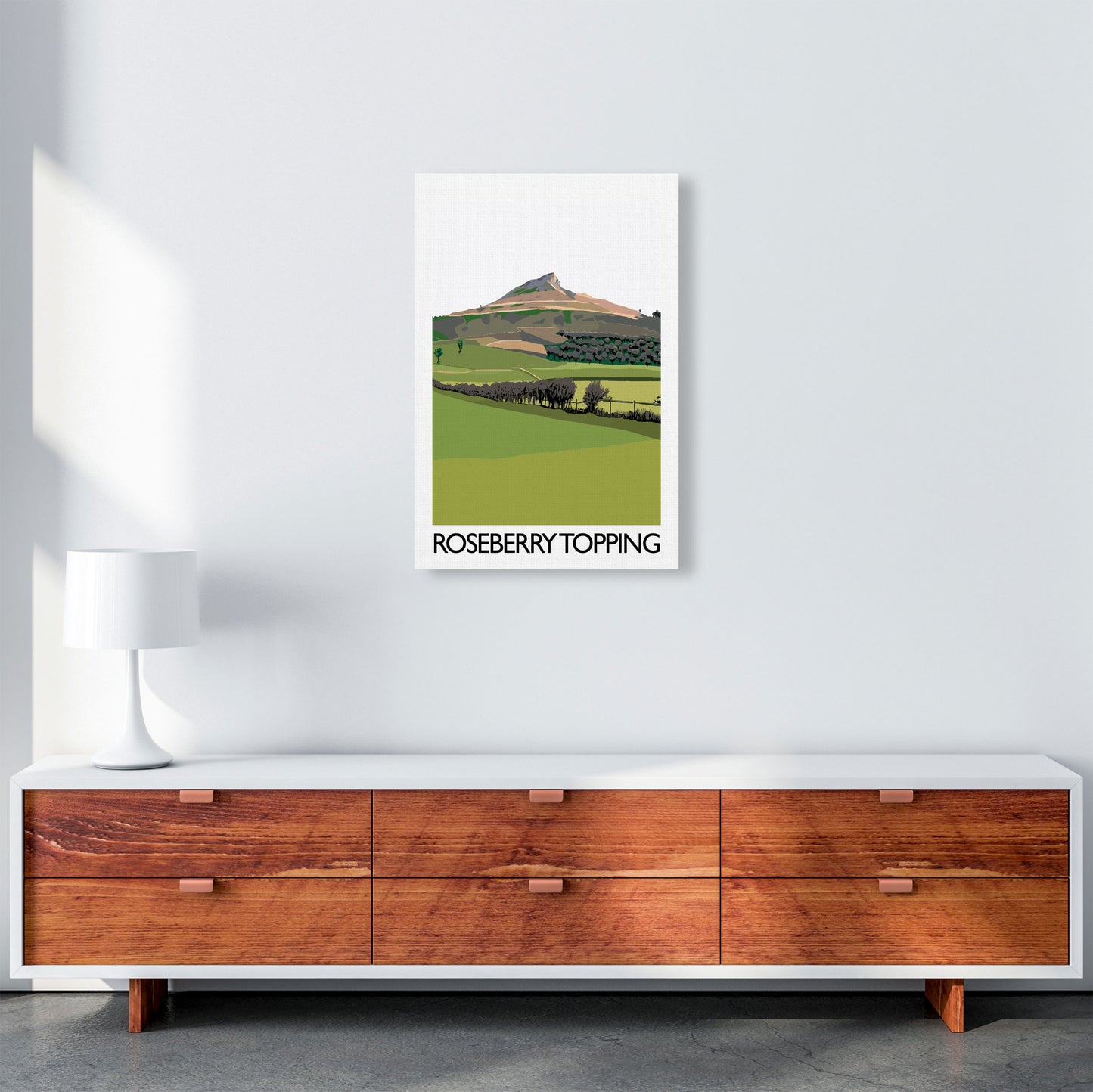 Roseberry Topping Art Print by Richard O'Neill A2 Canvas