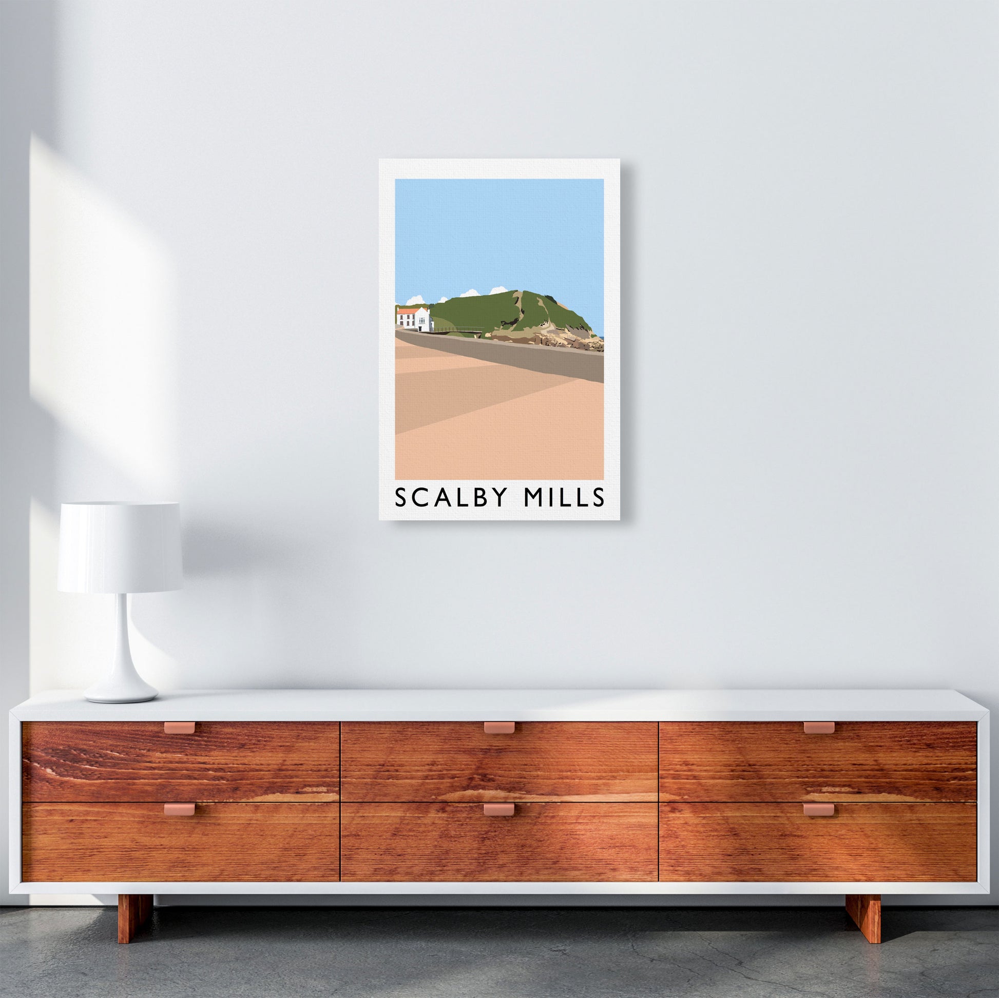 Scalby Mills Art Print by Richard O'Neill A2 Canvas