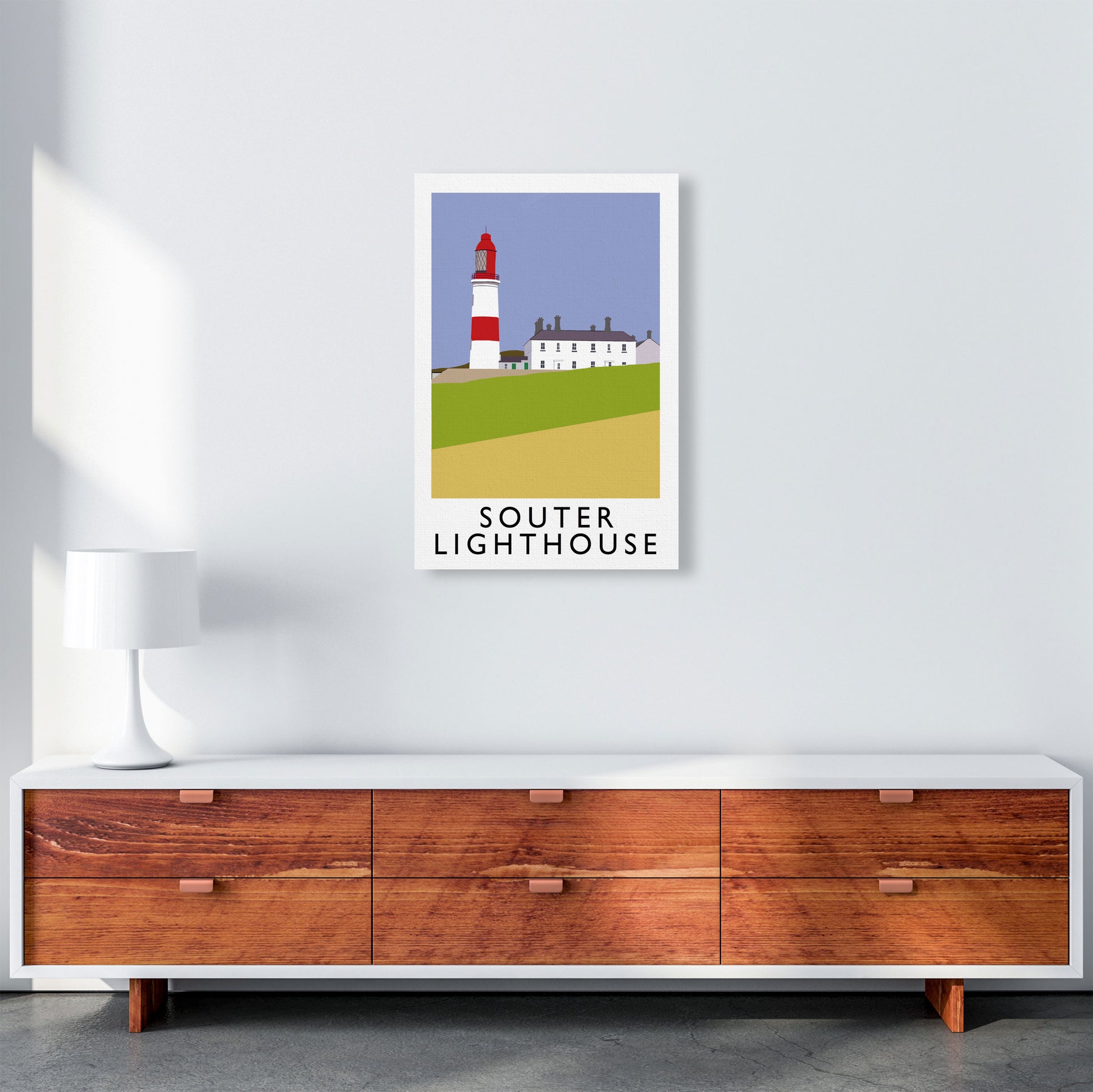 Souter Lighthouse Framed Digital Art Print by Richard O'Neill A2 Canvas