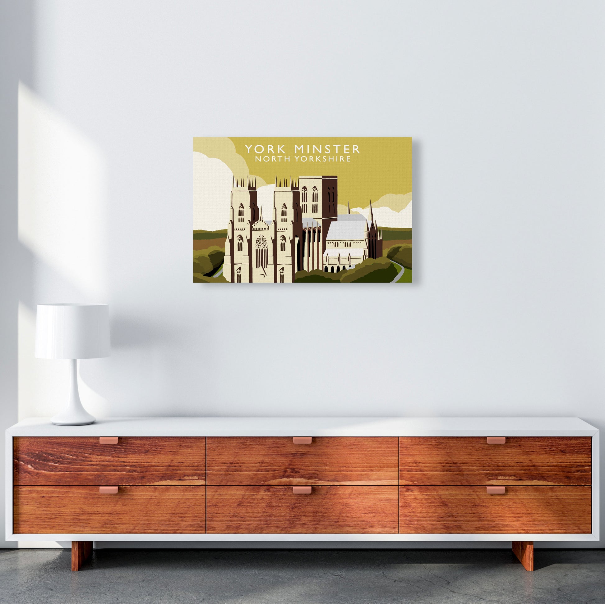 York Minster by Richard O'Neill Yorkshire Art Print, Vintage Travel Poster A2 Canvas
