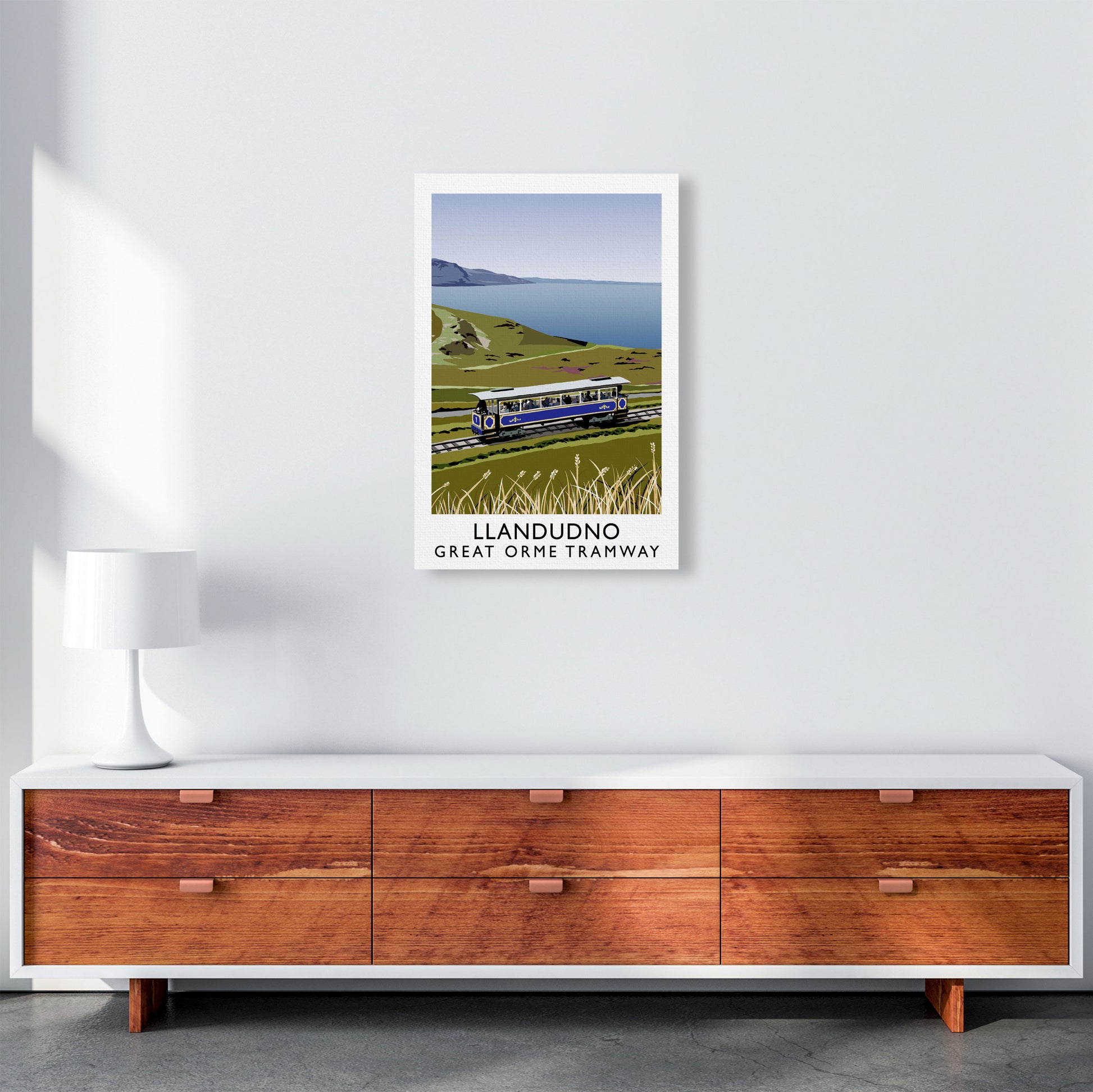 Llando Great Orme Tramway Art Print by Richard O'Neill A2 Canvas