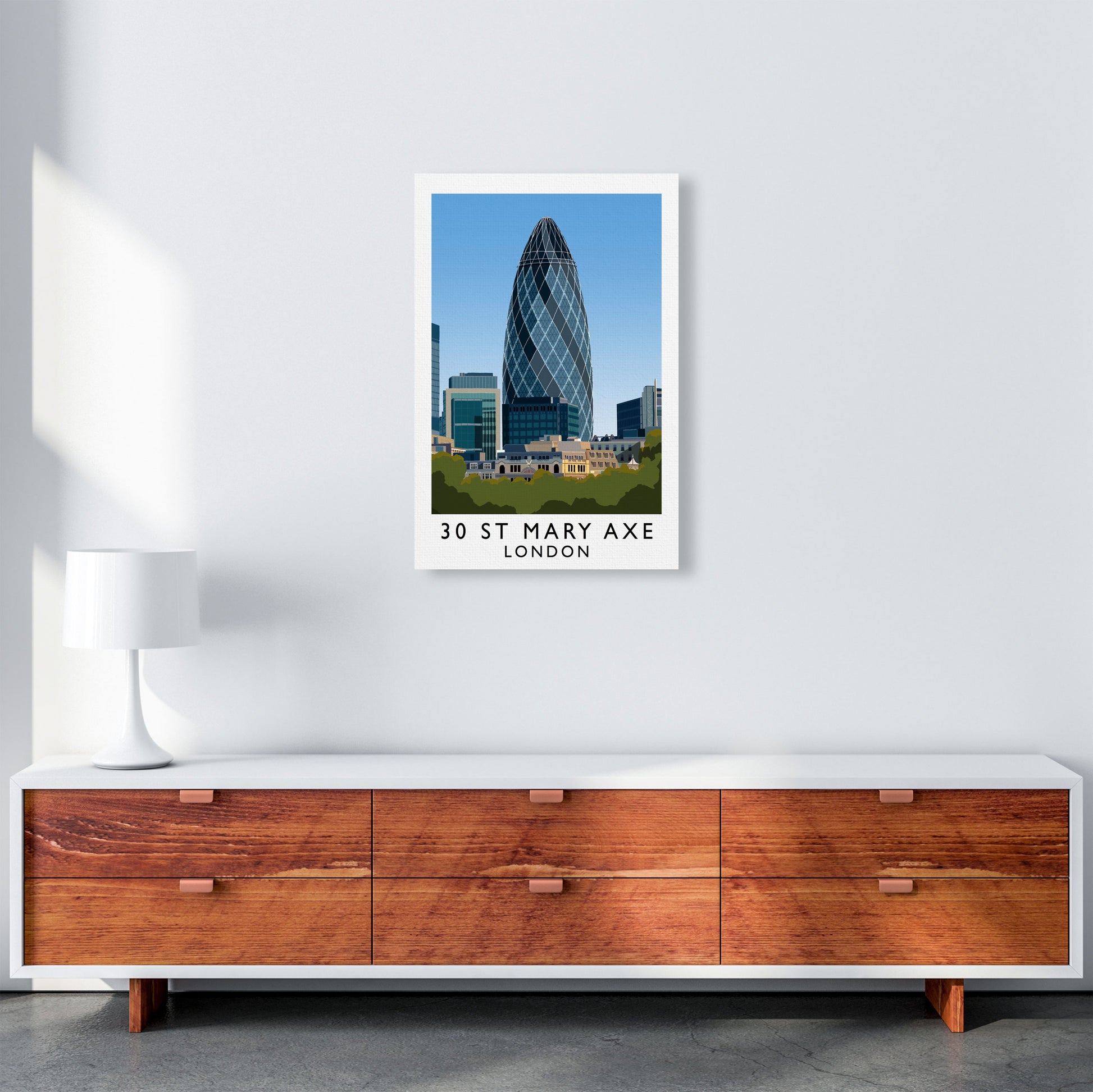 30 St Mary Axe London Travel Art Print by Richard O'Neill A2 Canvas