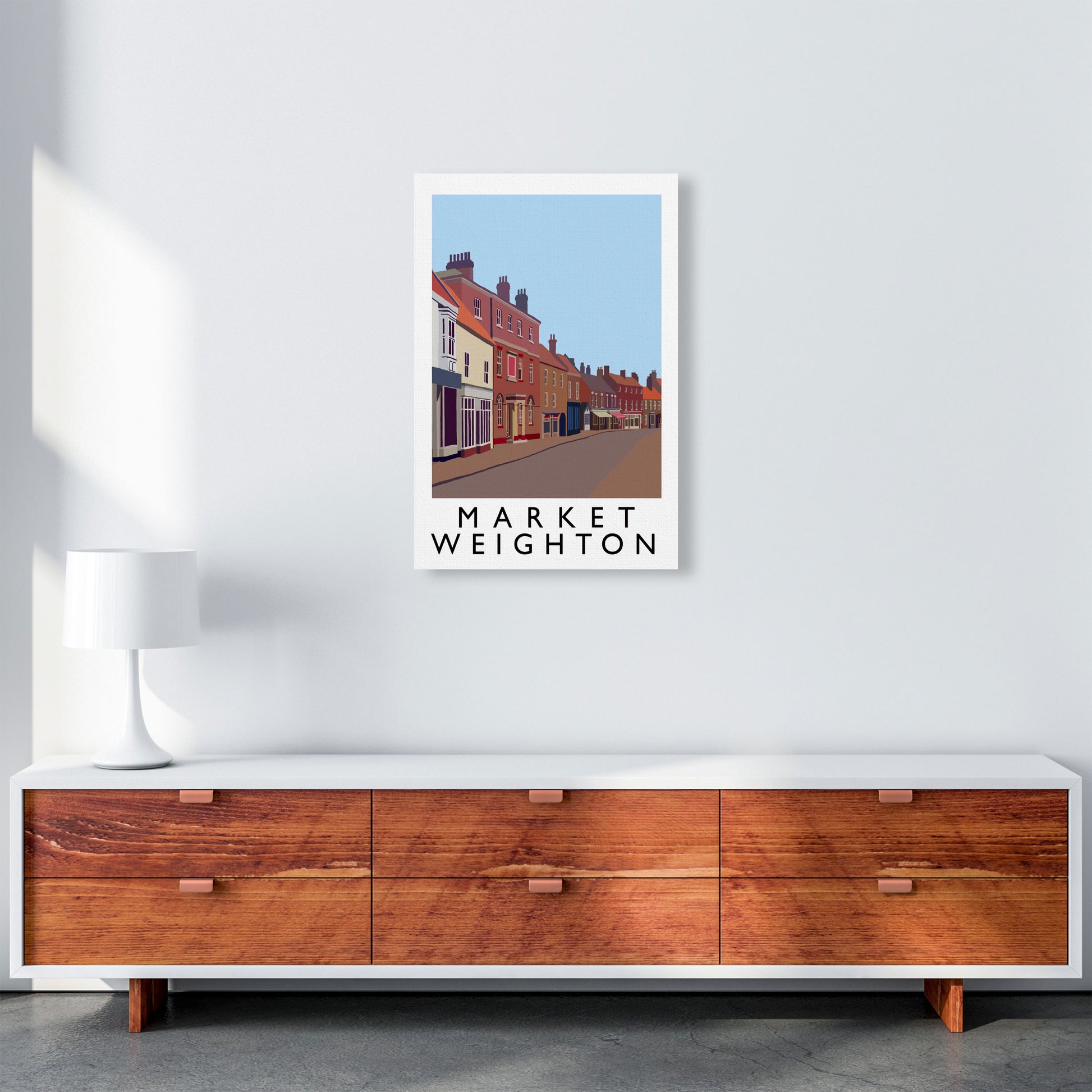 Market Weighton by Richard O'Neill Yorkshire Art Print, Vintage Travel Poster A2 Canvas