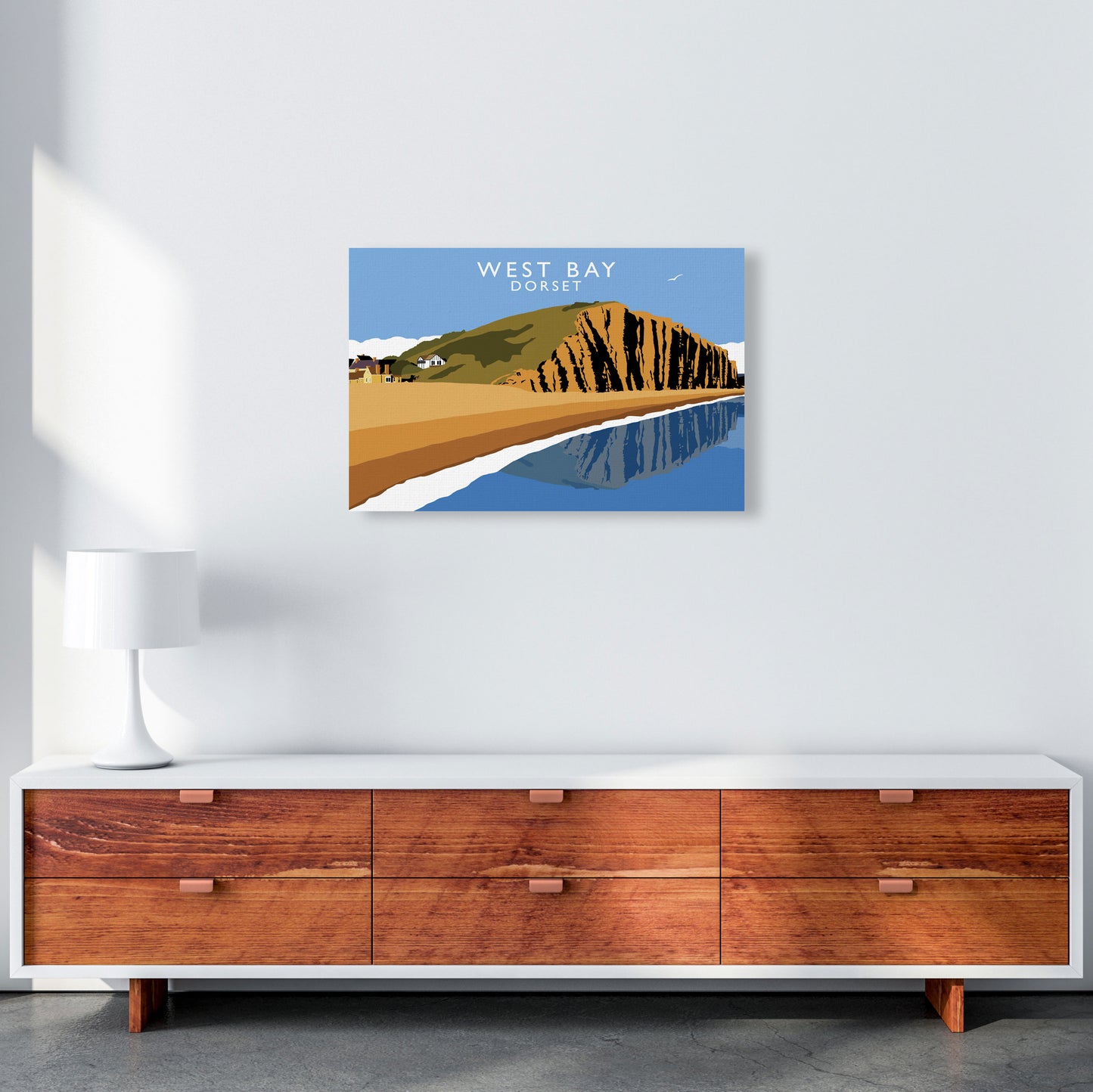 West Bay Dorset Framed Digital Art Print by Richard O'Neill A2 Canvas