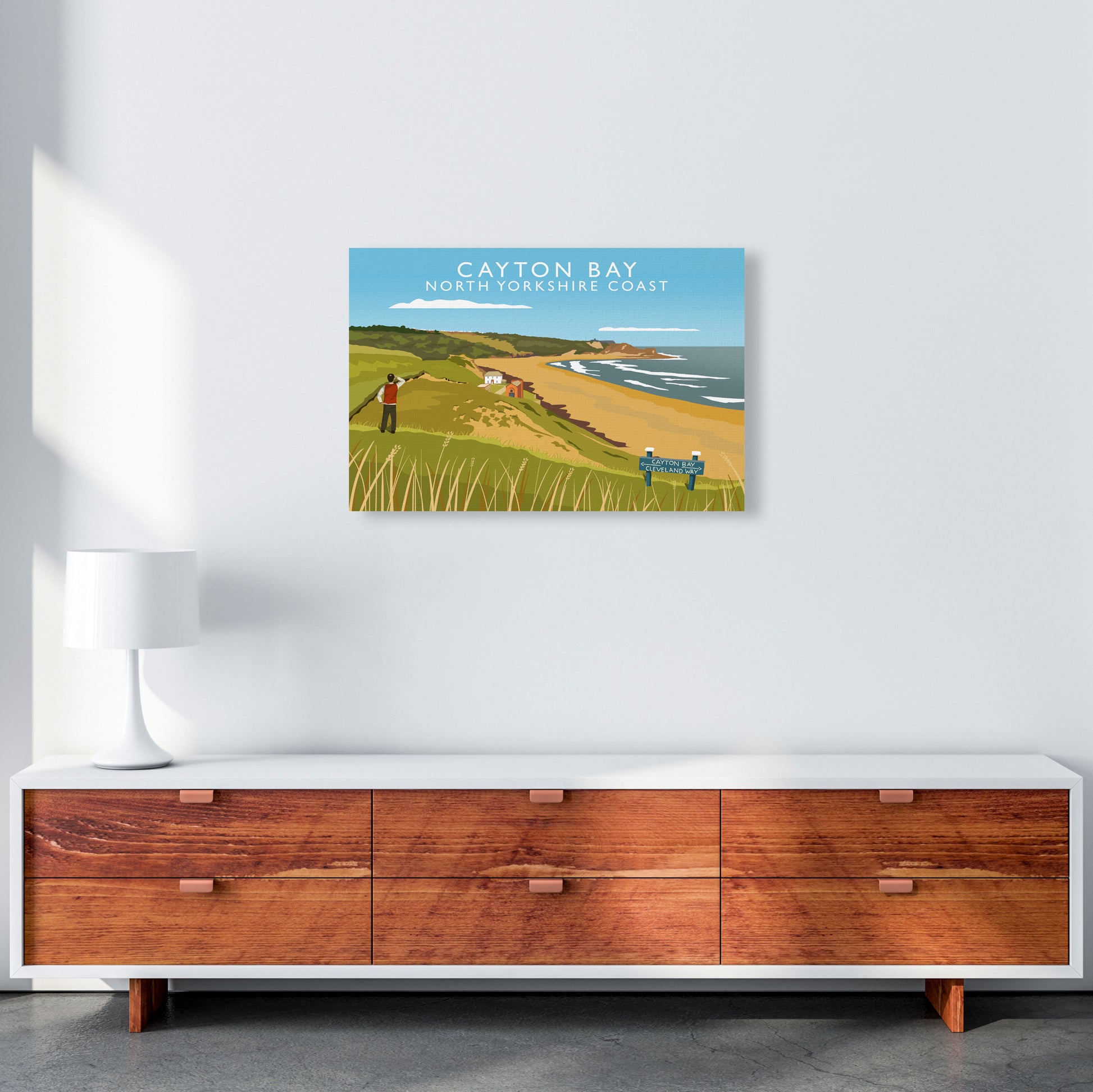 Cayton Bay North Yorkshire Coast Framed Digital Art Print by Richard O'Neill A2 Canvas