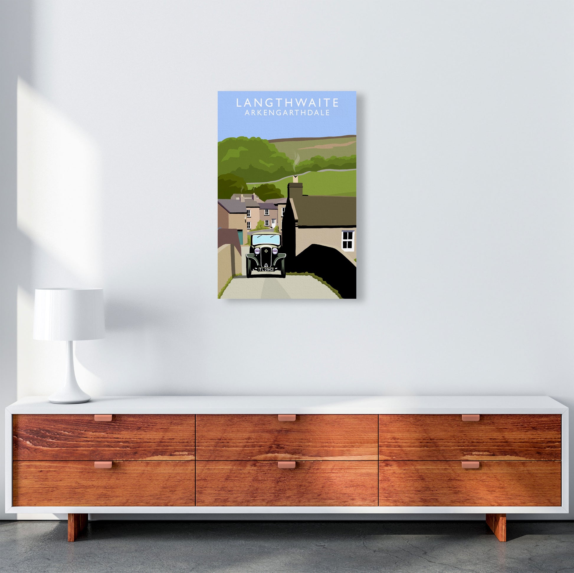 Langthwaite (Portrait) by Richard O'Neill Richard O'Neill Yorkshire Art Print A2 Canvas