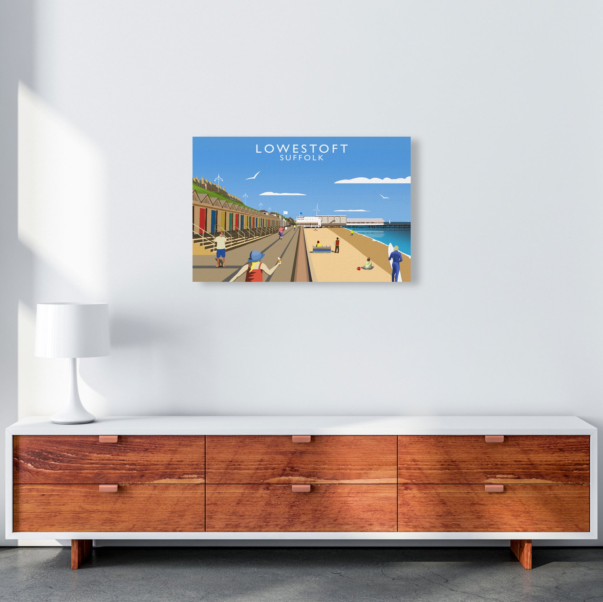 Lowestoft Suffolk Framed Digital Art Print by Richard O'Neill A2 Canvas