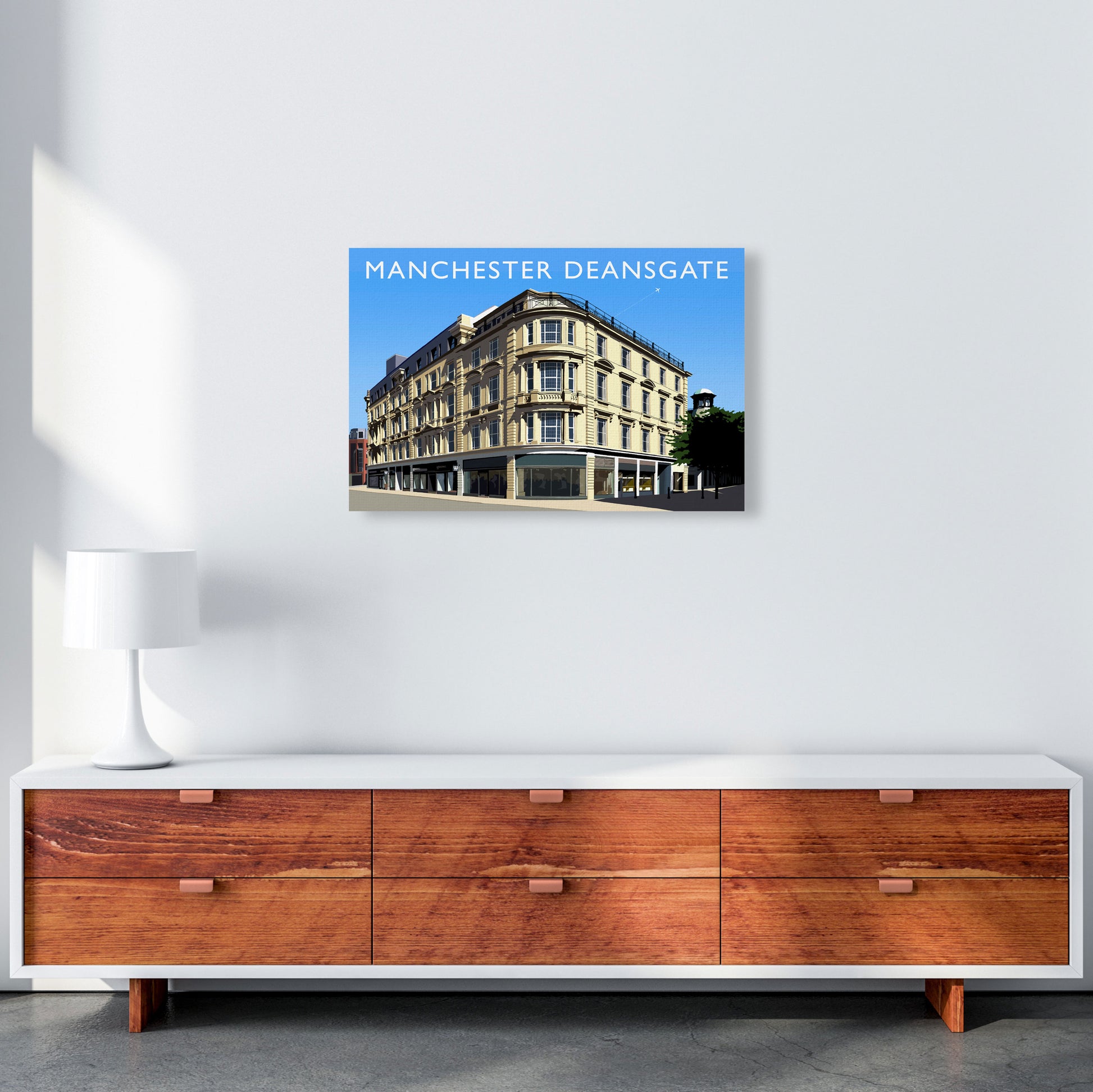 Manchester Deansgate (Landscape) by Richard O'Neill A2 Canvas