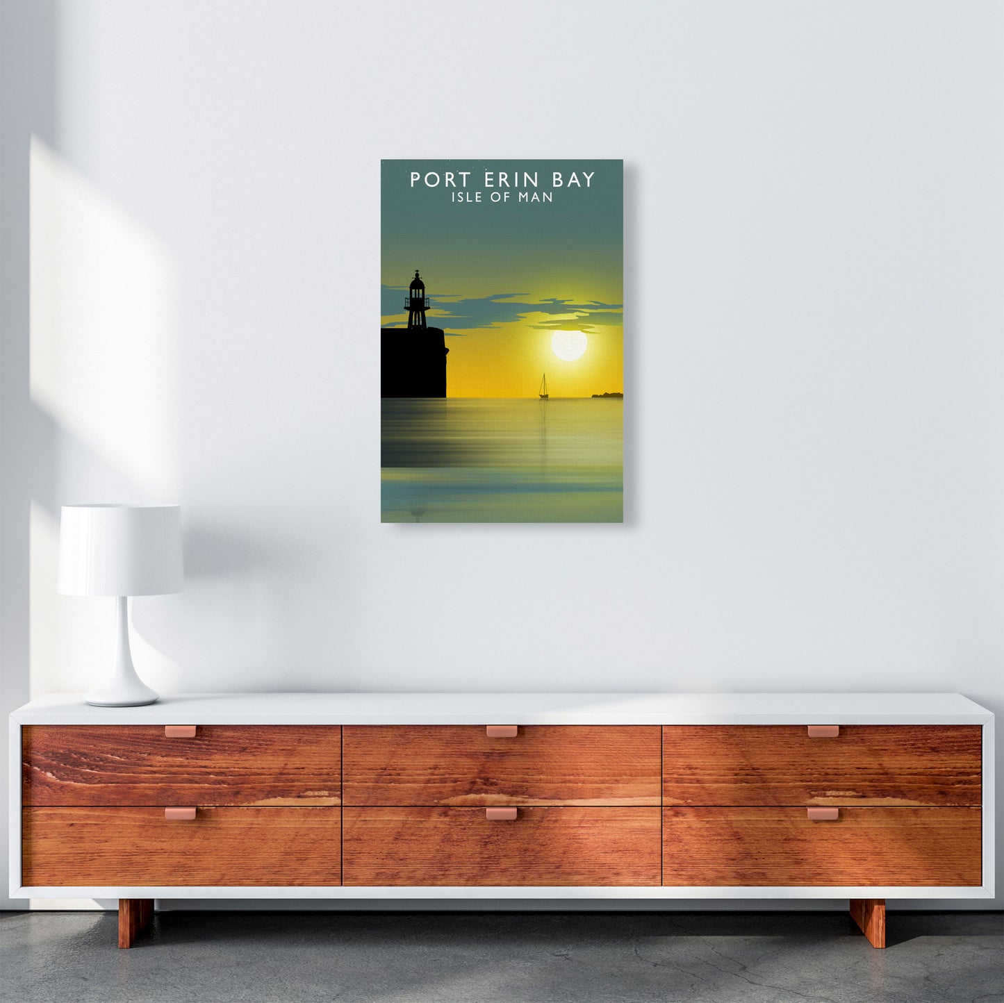 Port Erin Bay Isle of Man Art Print by Richard O'Neill A2 Canvas