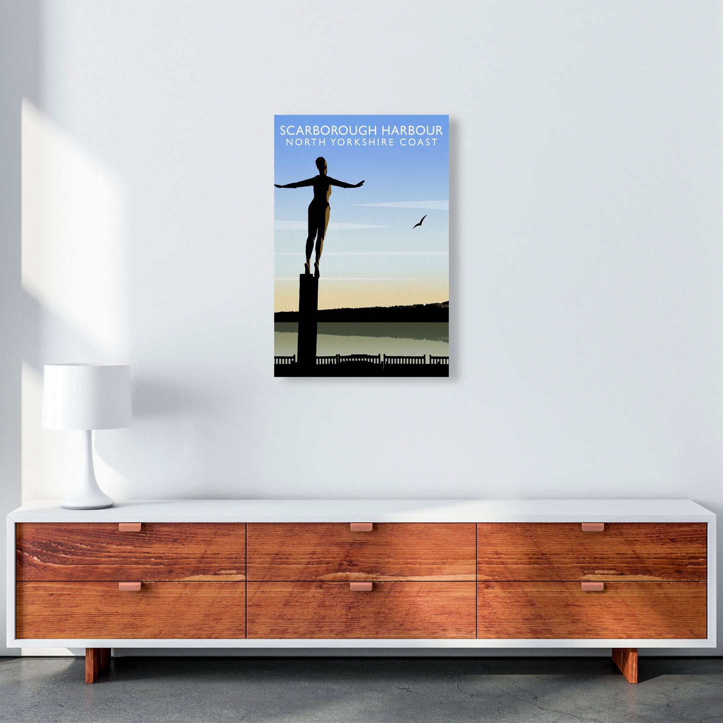 Scarborough Harbour (Portrait) by Richard O'Neill Yorkshire Art Print A2 Canvas