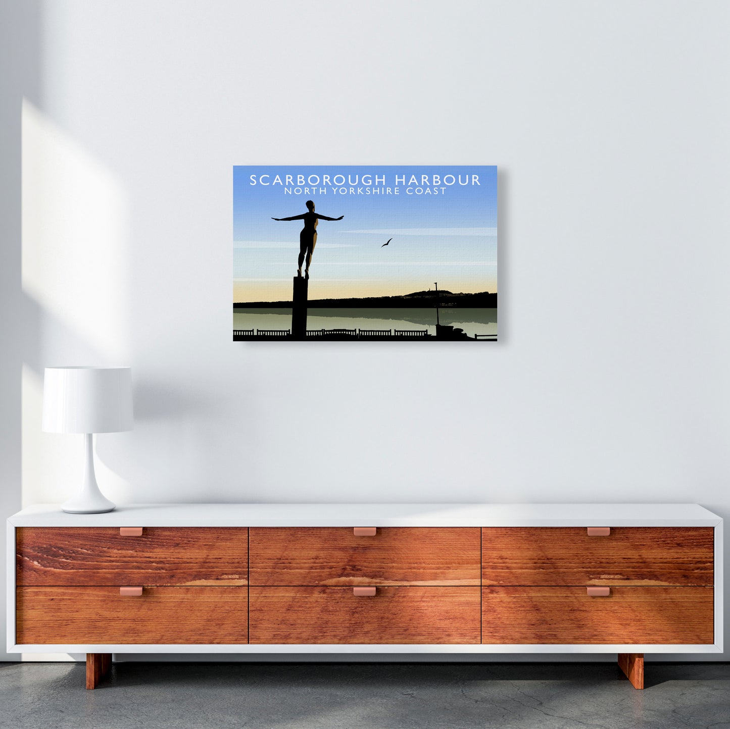 Scarborough Harbour (Landscape) by Richard O'Neill Yorkshire Art Print A2 Canvas