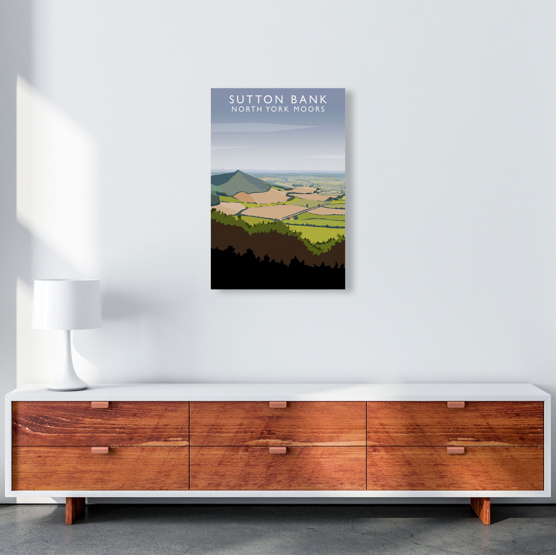 Sutton Bank (Portrait) by Richard O'Neill Yorkshire Art Print, Travel Poster A2 Canvas