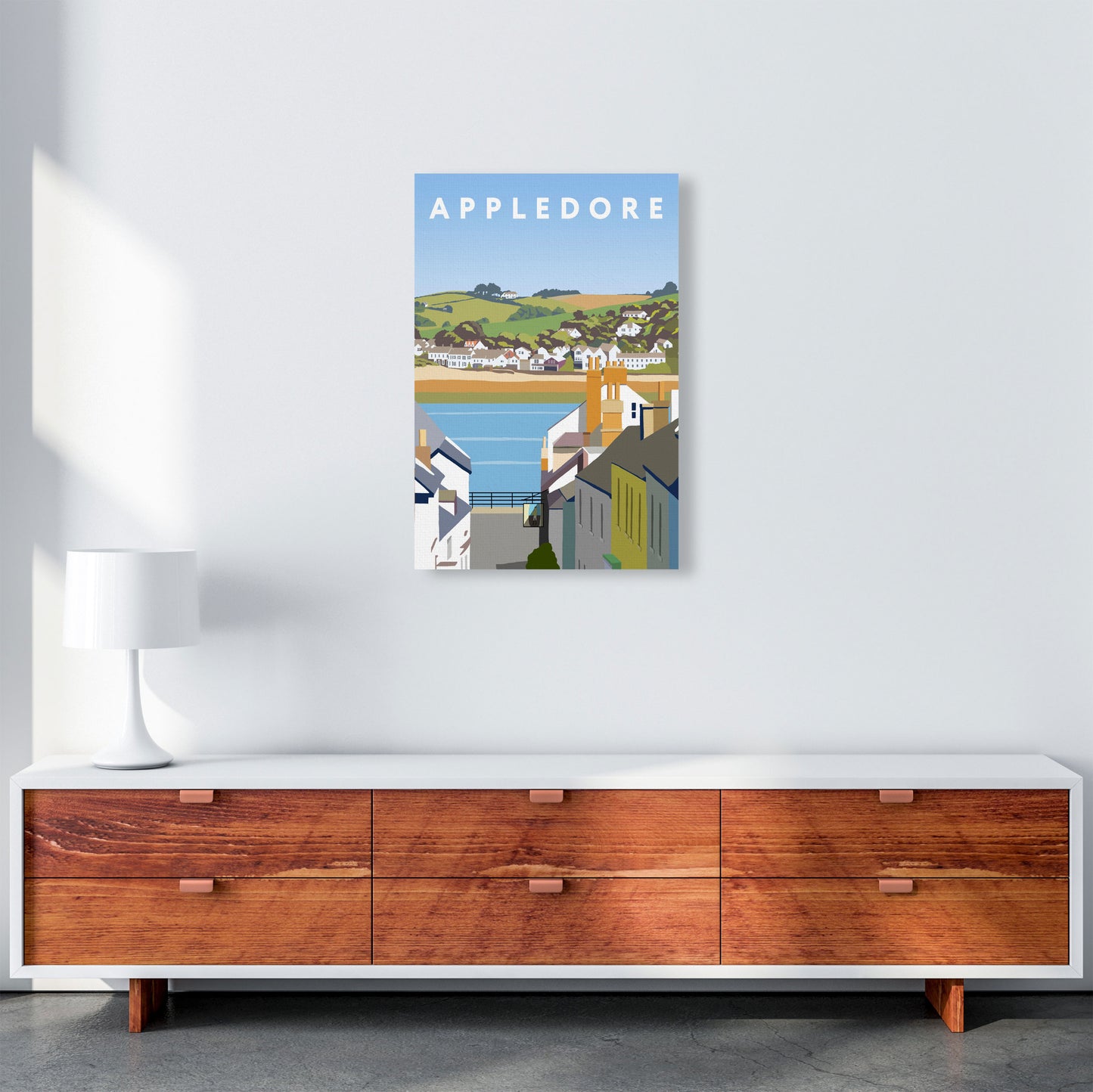 Appledore Framed Digital Art Print by Richard O'Neill A2 Canvas