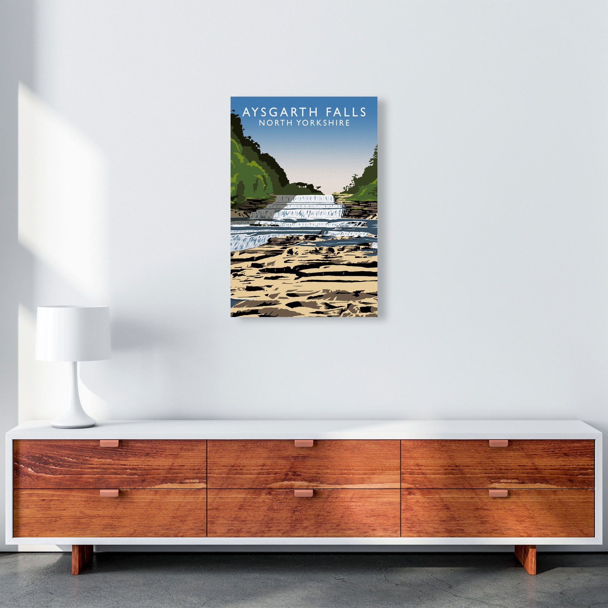 Aysgarth Falls2 Portrait by Richard O'Neill A2 Canvas