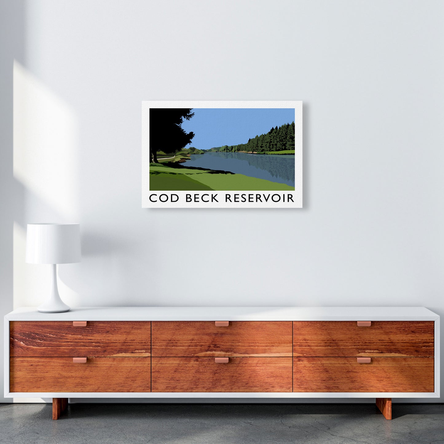 Cod Beck Reservoir by Richard O'Neill A2 Canvas