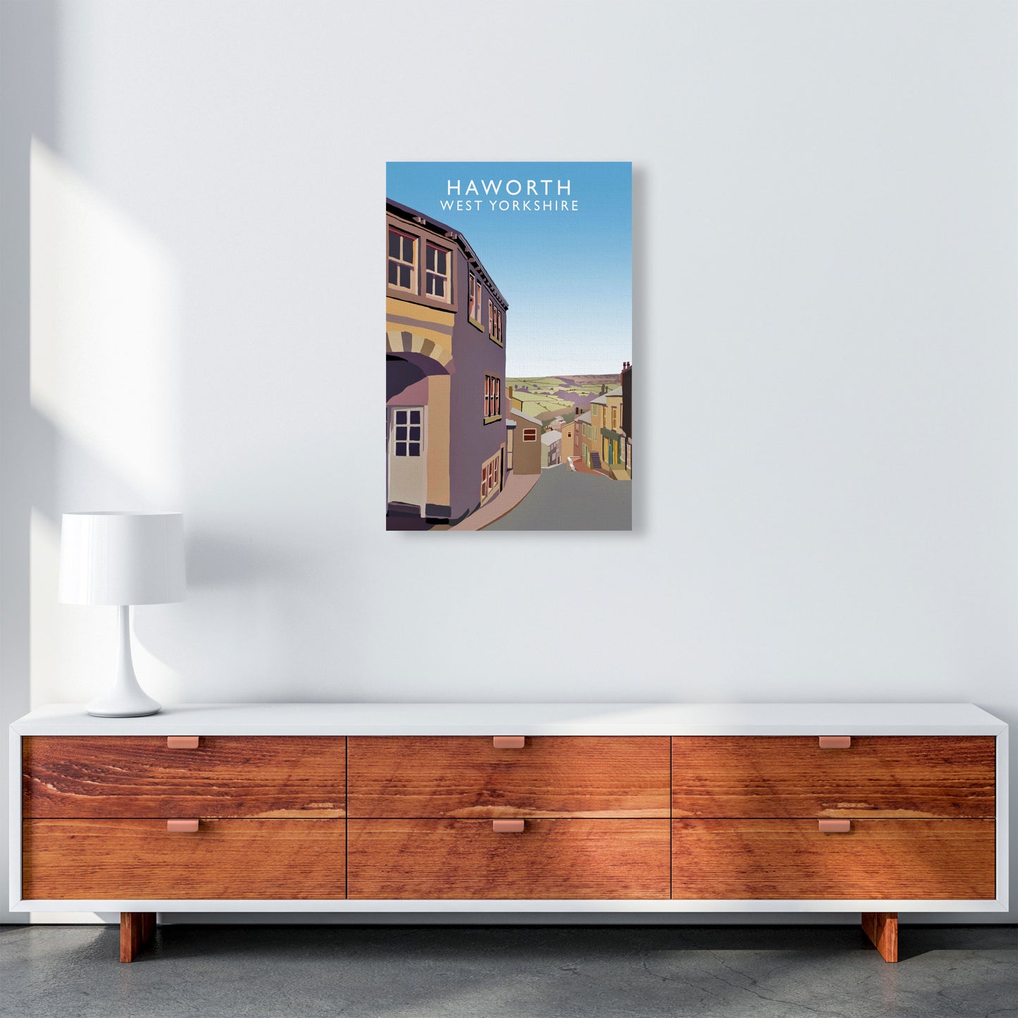 Haworth West Yorkshire Digital Art Print by Richard O'Neill, Framed Wall Art A2 Canvas