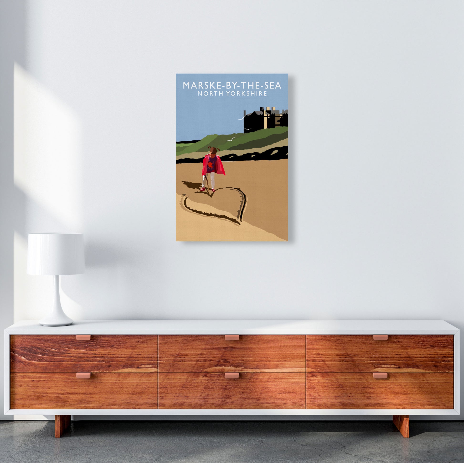 Marske-By-The-Sea North Yorkshire Travel Art Print by Richard O'Neill A2 Canvas