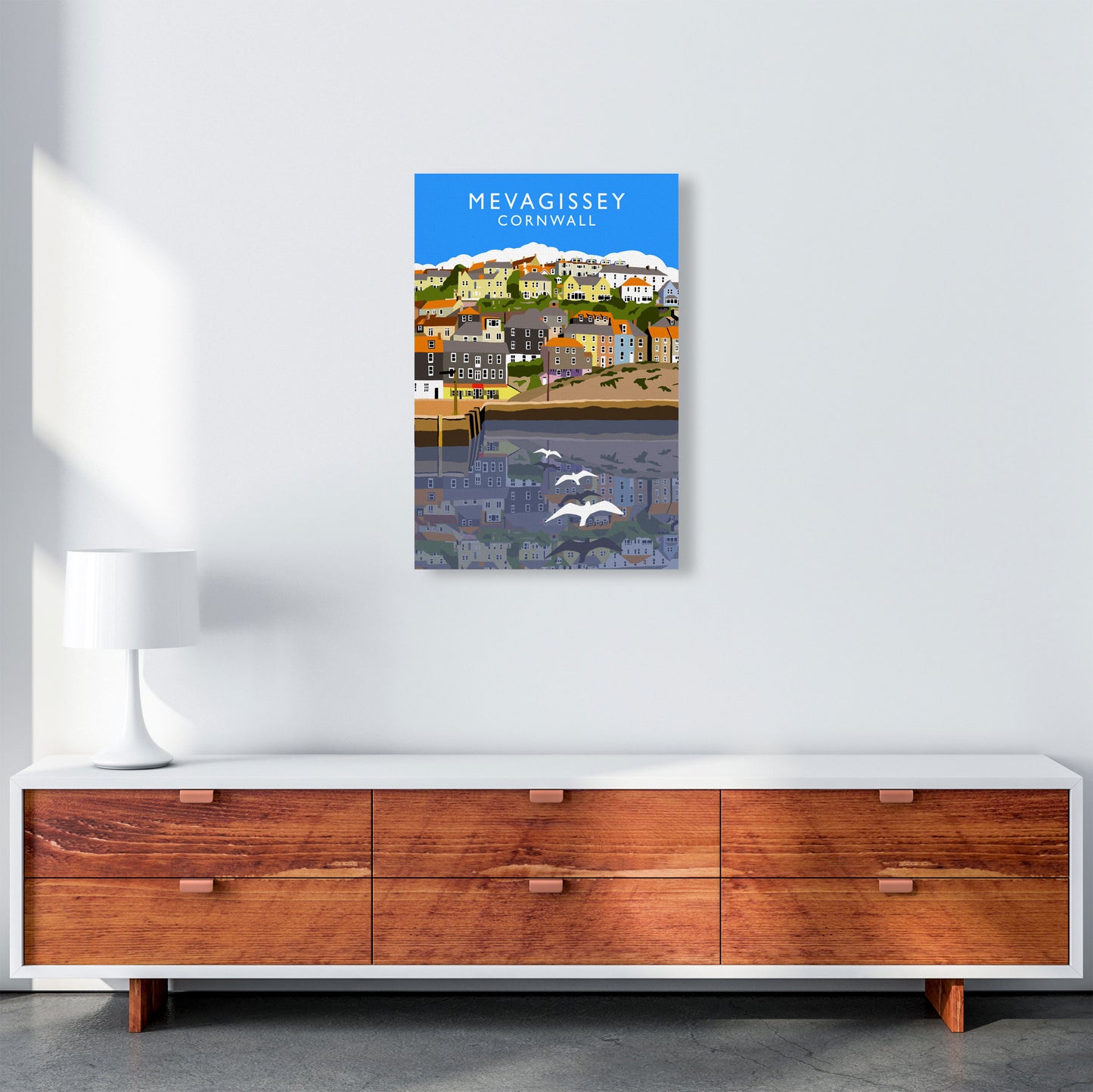 Mevagissey Cornwall Framed Digital Art Print by Richard O'Neill A2 Canvas