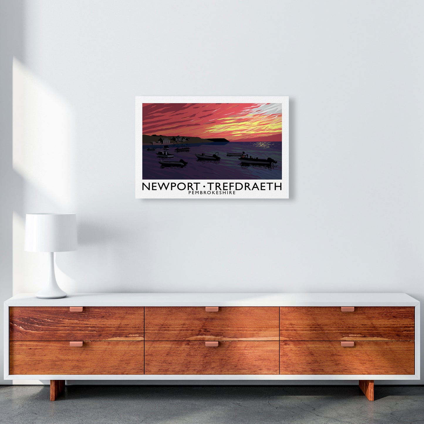 Newport Trefdraeth Pembrokeshire Travel Art Print by Richard O'Neill A2 Canvas