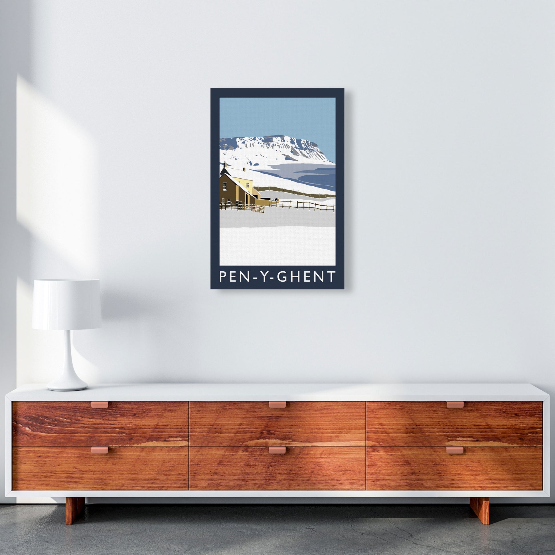 Pen-Y-Ghent Travel Art Print by Richard O'Neill, Framed Wall Art A2 Canvas