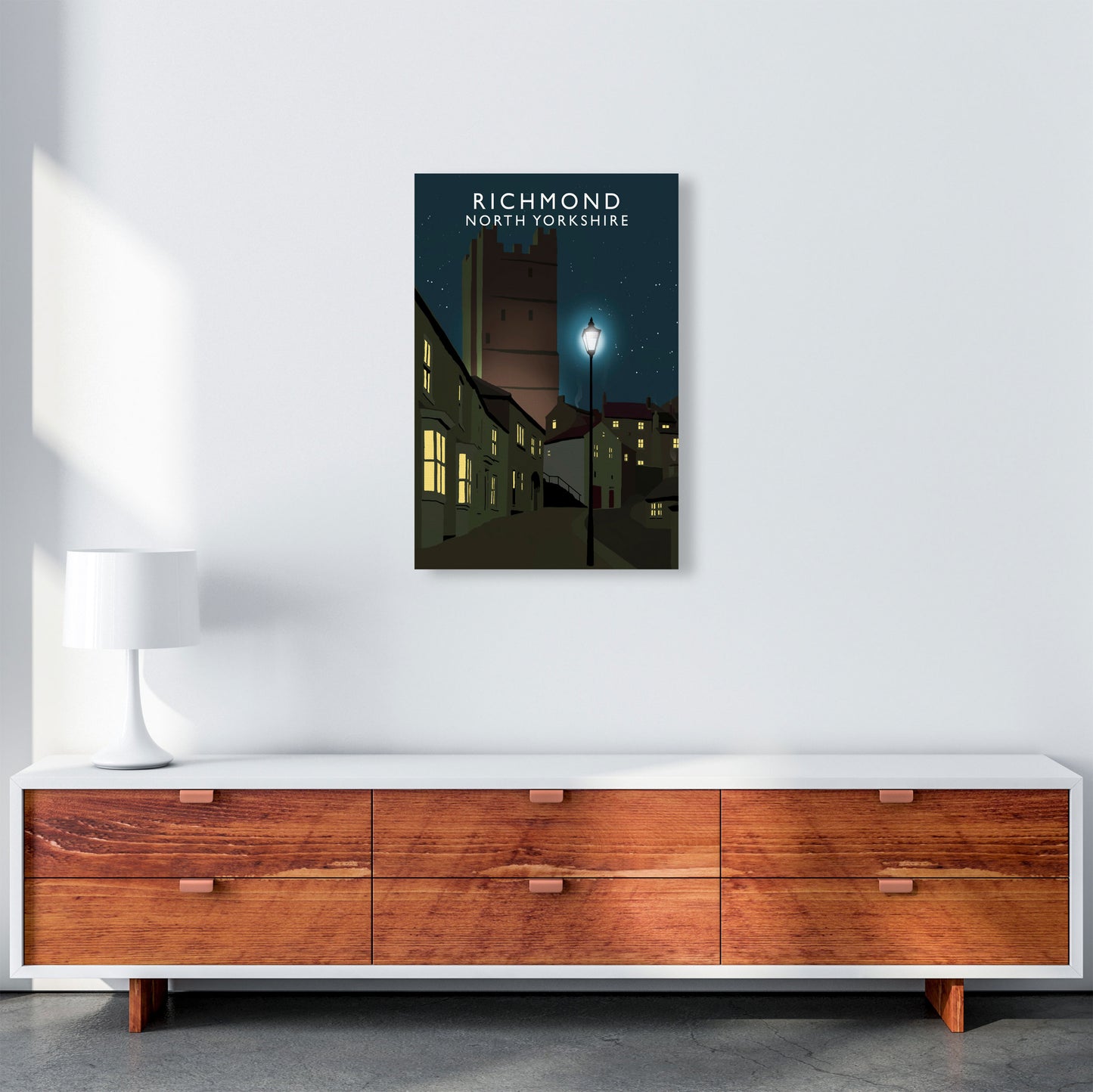 Richmond North Yorkshire Travel Art Print by Richard O'Neill A2 Canvas