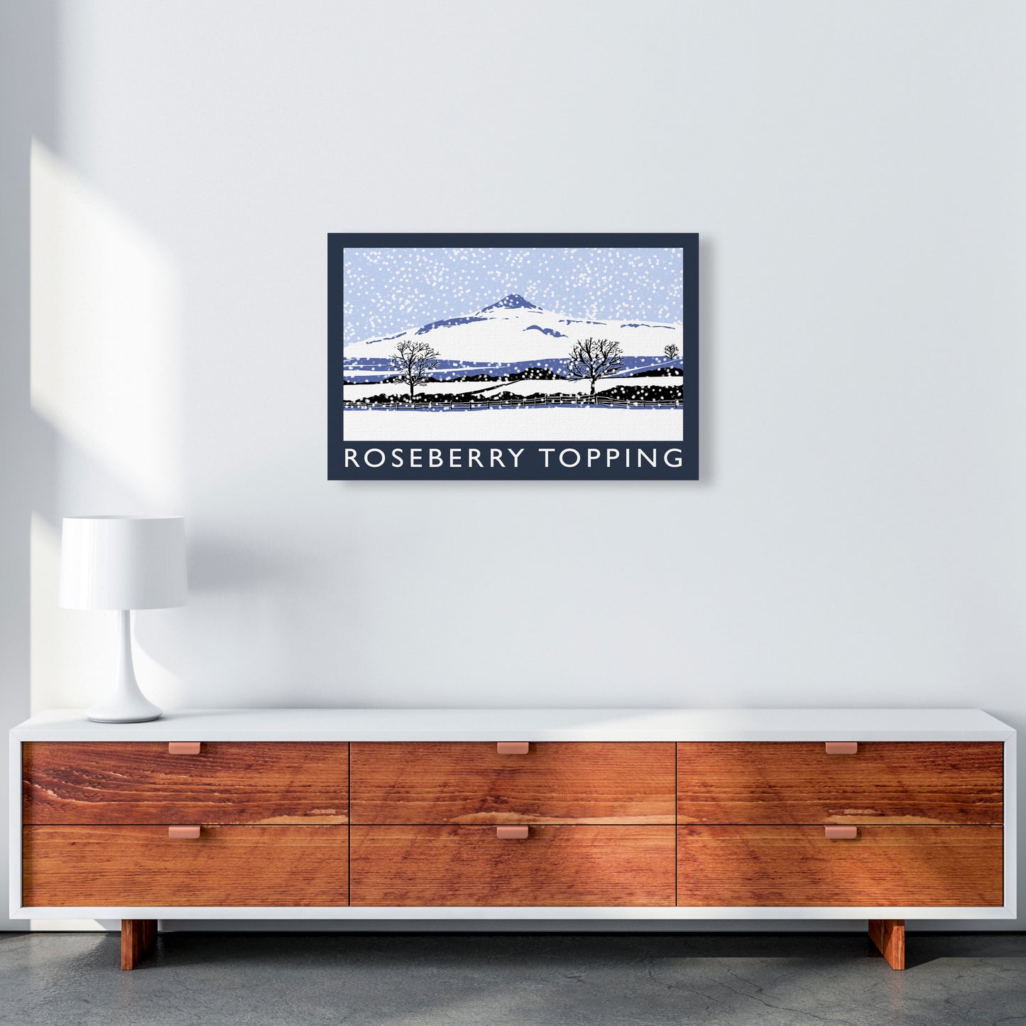 Roseberry Topping Digital Art Print by Richard O'Neill, Framed Wall Art A2 Canvas
