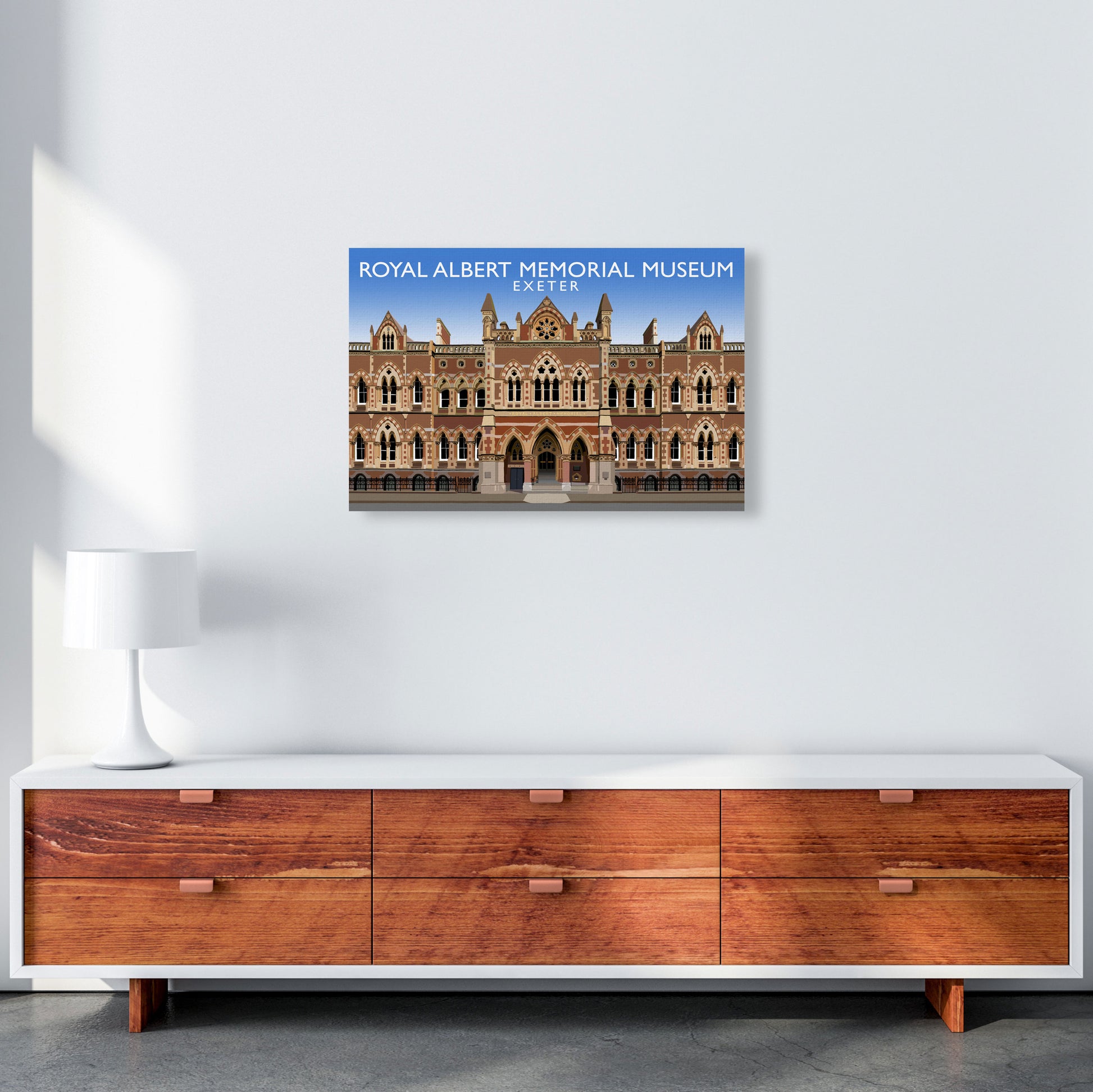 Royal Albert Memorial Museum Exeter Travel Art Print by Richard O'Neill A2 Canvas