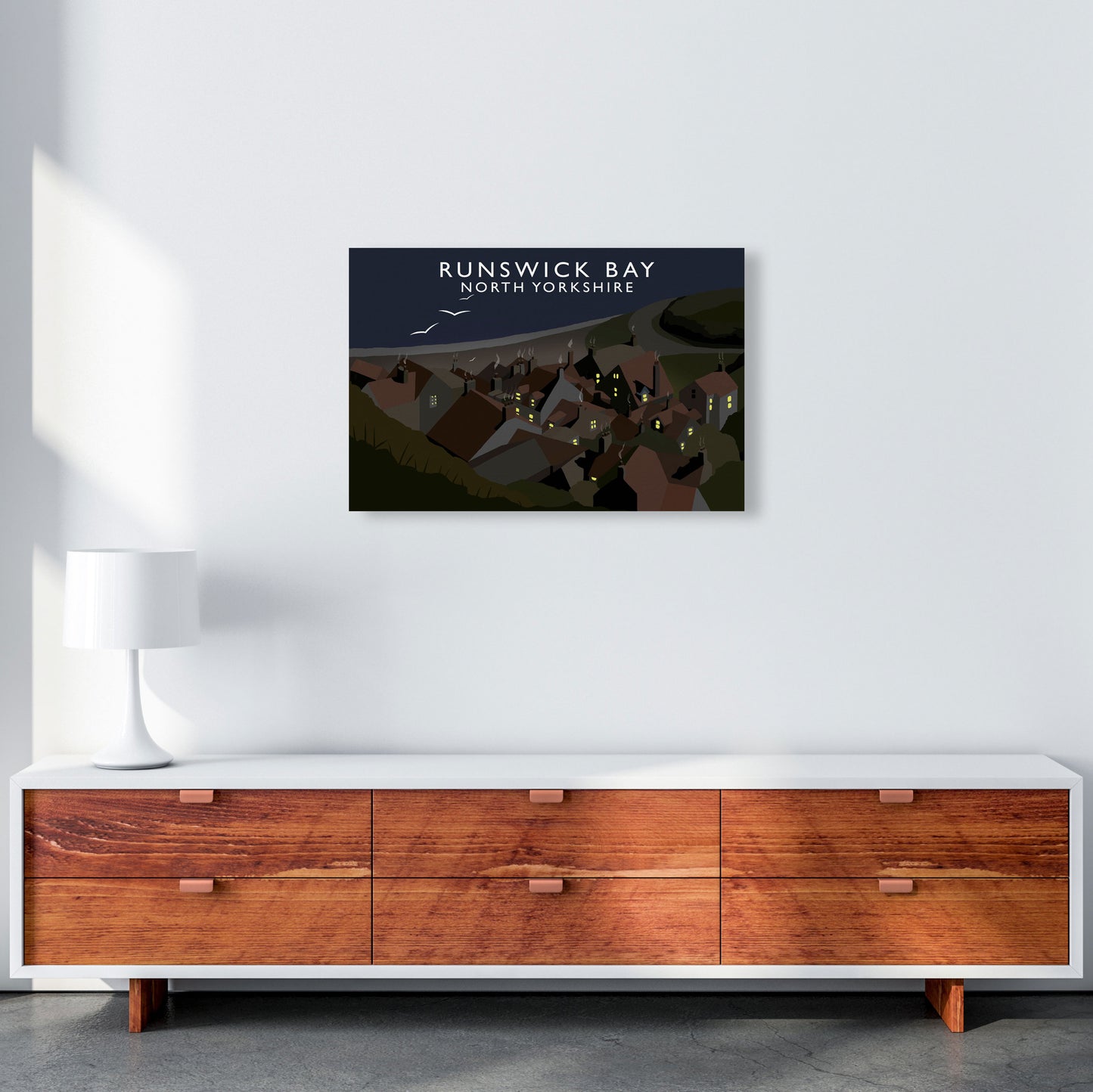 Runswick Bay North Yorkshrie Travel Art Print by Richard O'Neill A2 Canvas