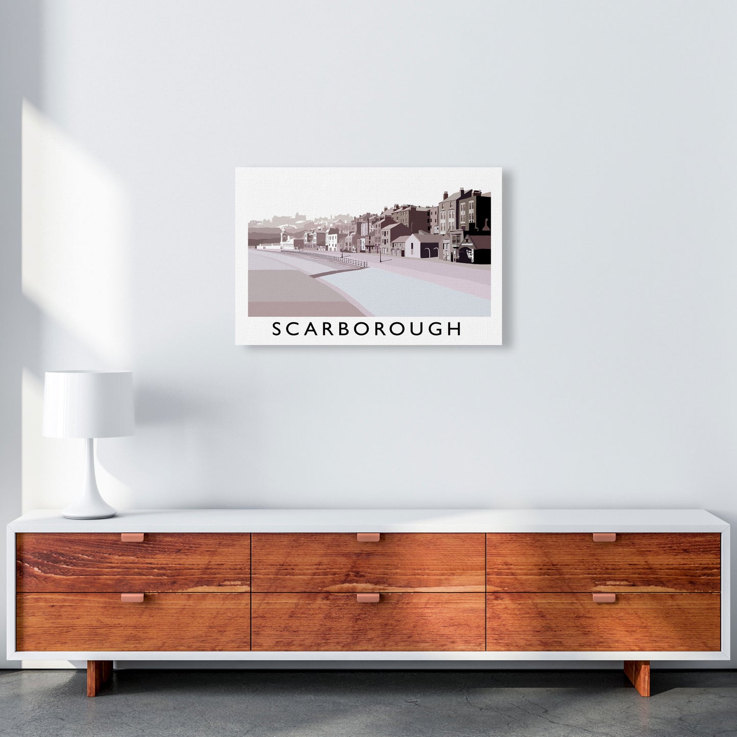 Scarborough Travel Art Print by Richard O'Neill, Framed Wall Art A2 Canvas