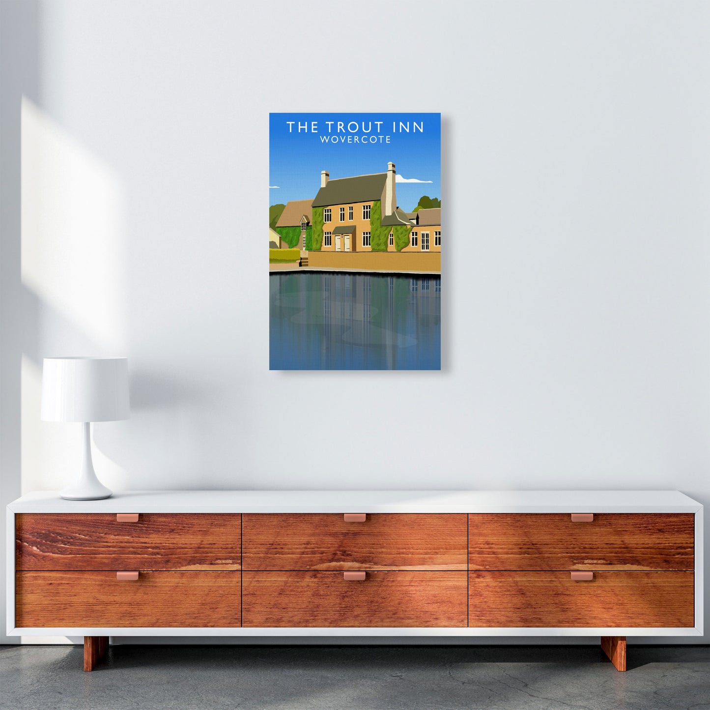 The Trout Inn Wolvercote Travel Art Print by Richard O'Neill A2 Canvas