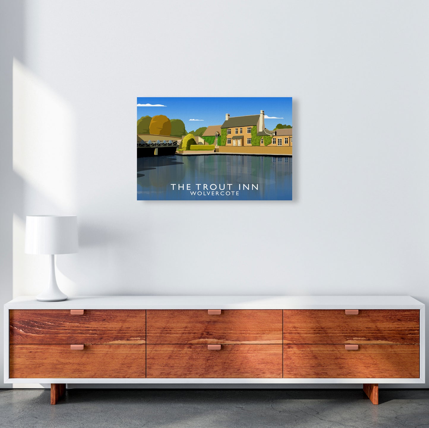The Trout Inn Wolvercote Travel Art Print by Richard O'Neill A2 Canvas