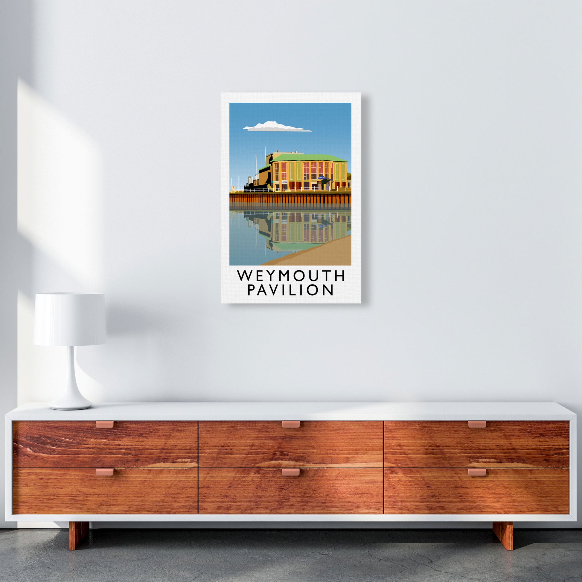 Weymouth Pavilion Travel Art Print by Richard O'Neill, Framed Wall Art A2 Canvas