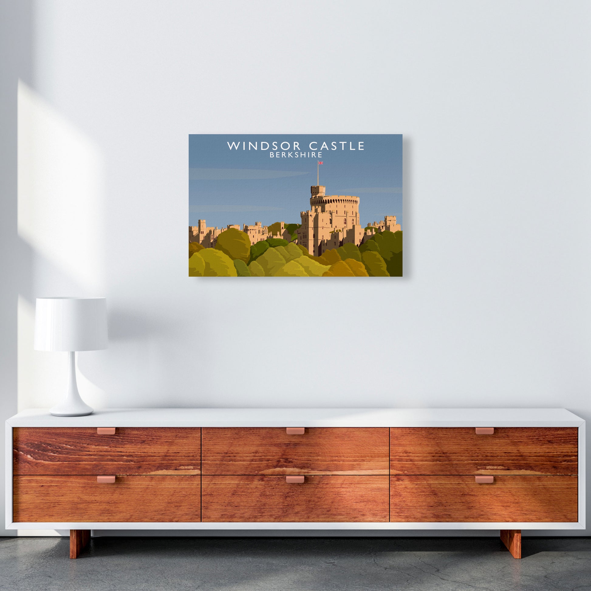 Windsor Castle Berkshire Travel Art Print by Richard O'Neill A2 Canvas